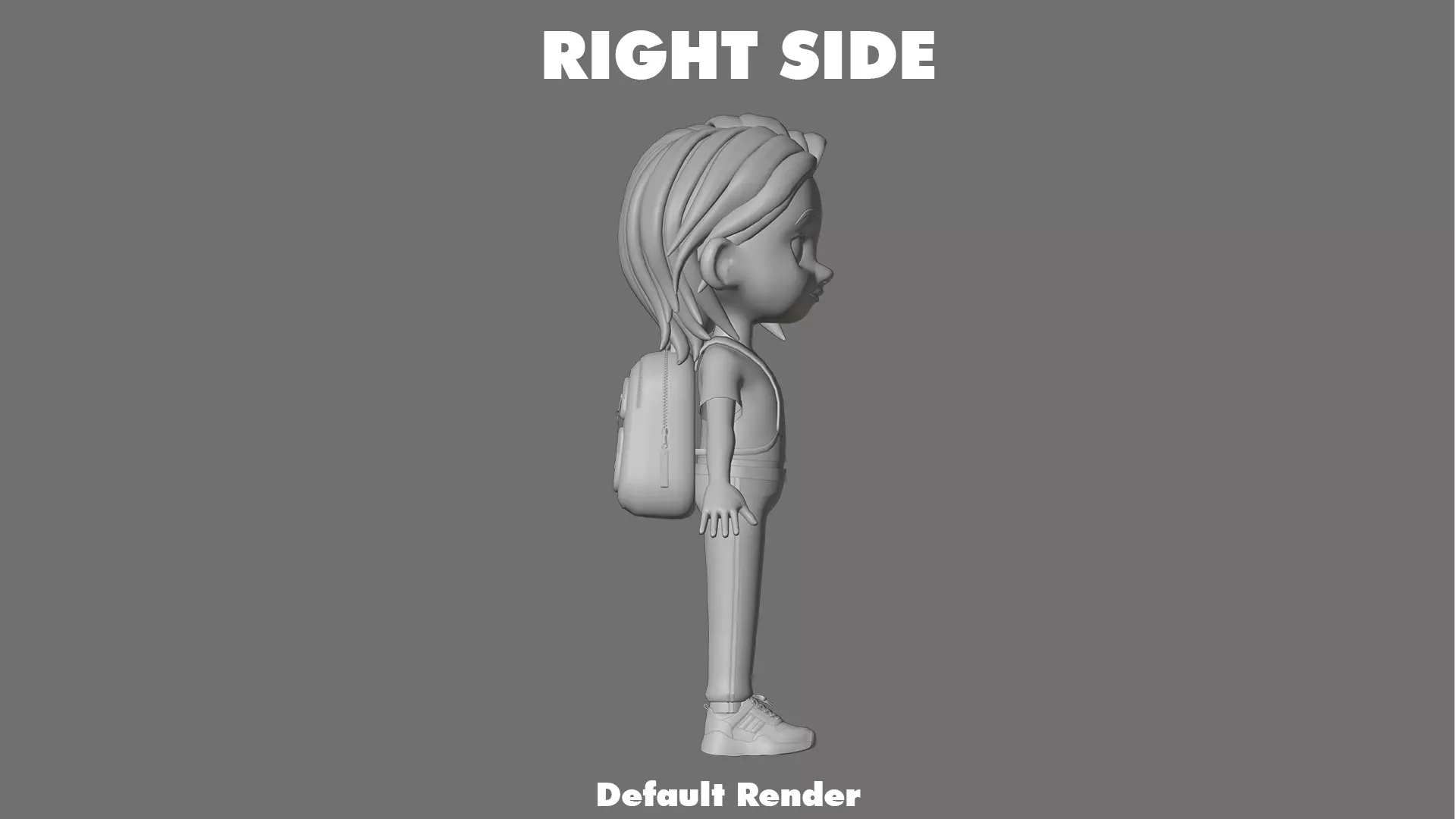 Cartoon Girl Character Low-poly 3D model_20