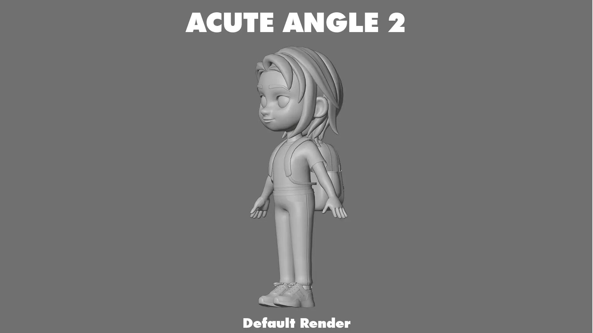 Cartoon Girl Character Low-poly 3D model_24