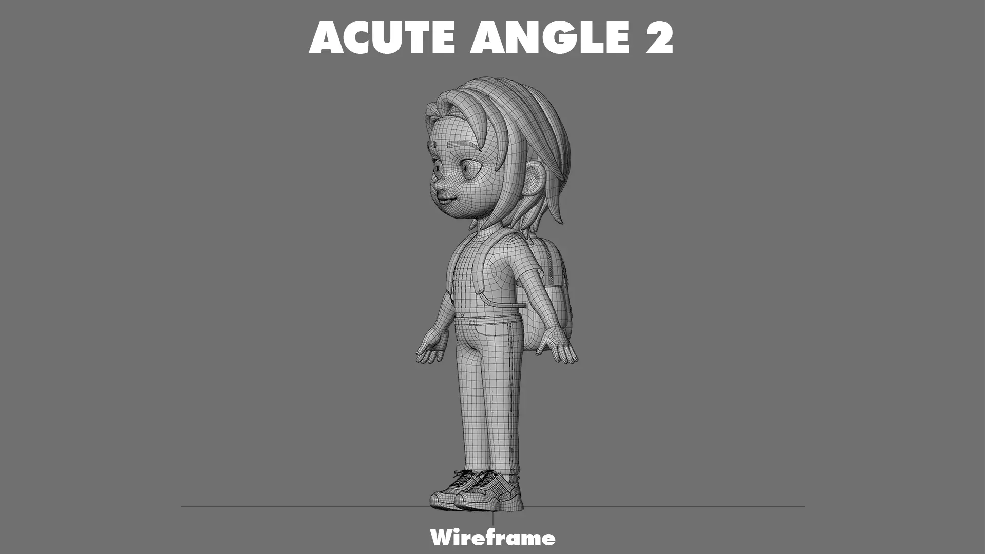 Cartoon Girl Character Low-poly 3D model_30