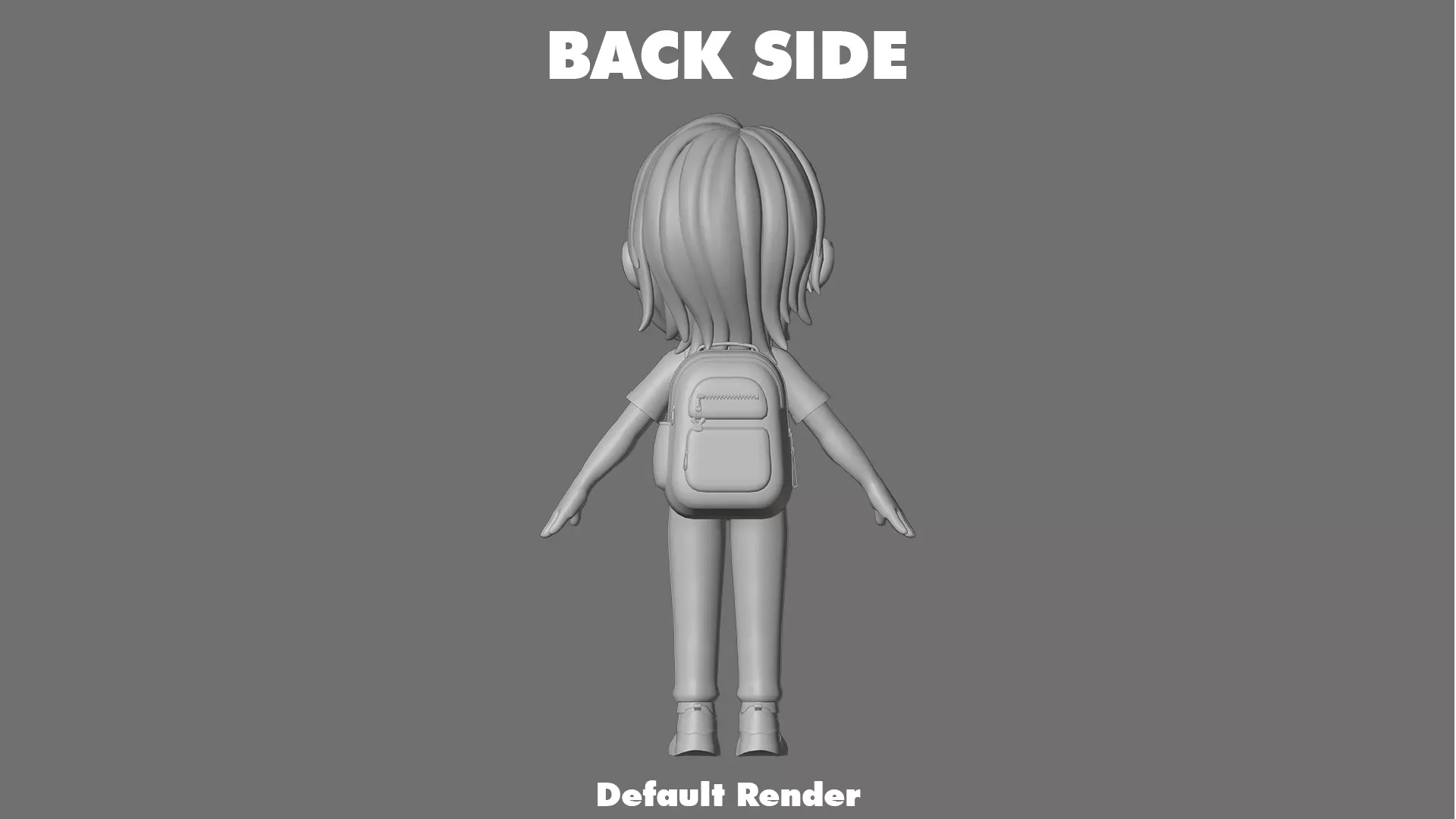 Cartoon Girl Character Low-poly 3D model_21