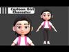Cartoon Girl Character Low-poly 3D model_1