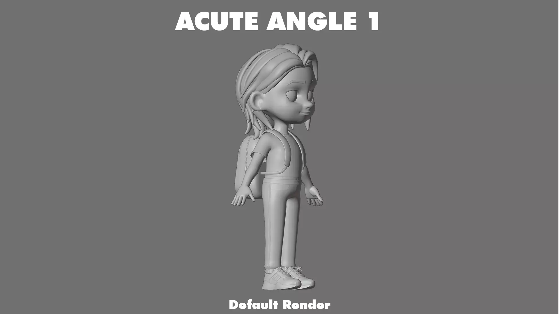 Cartoon Girl Character Low-poly 3D model_23