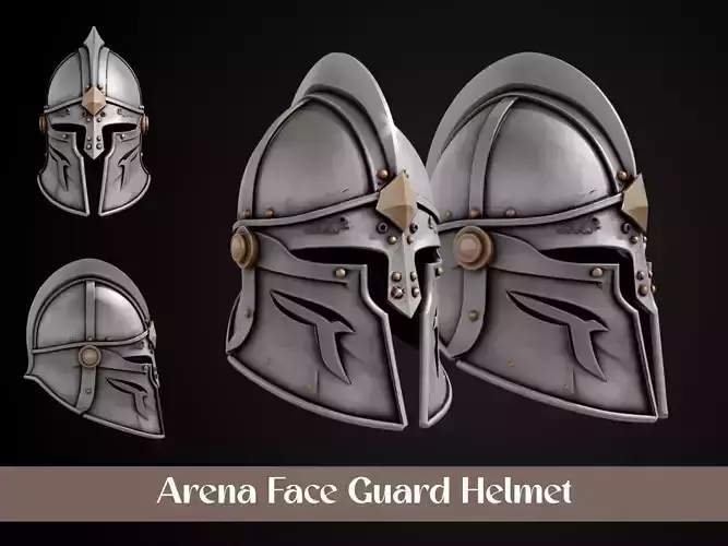 Stylized Gladiator Helmet - Arena Face Guard