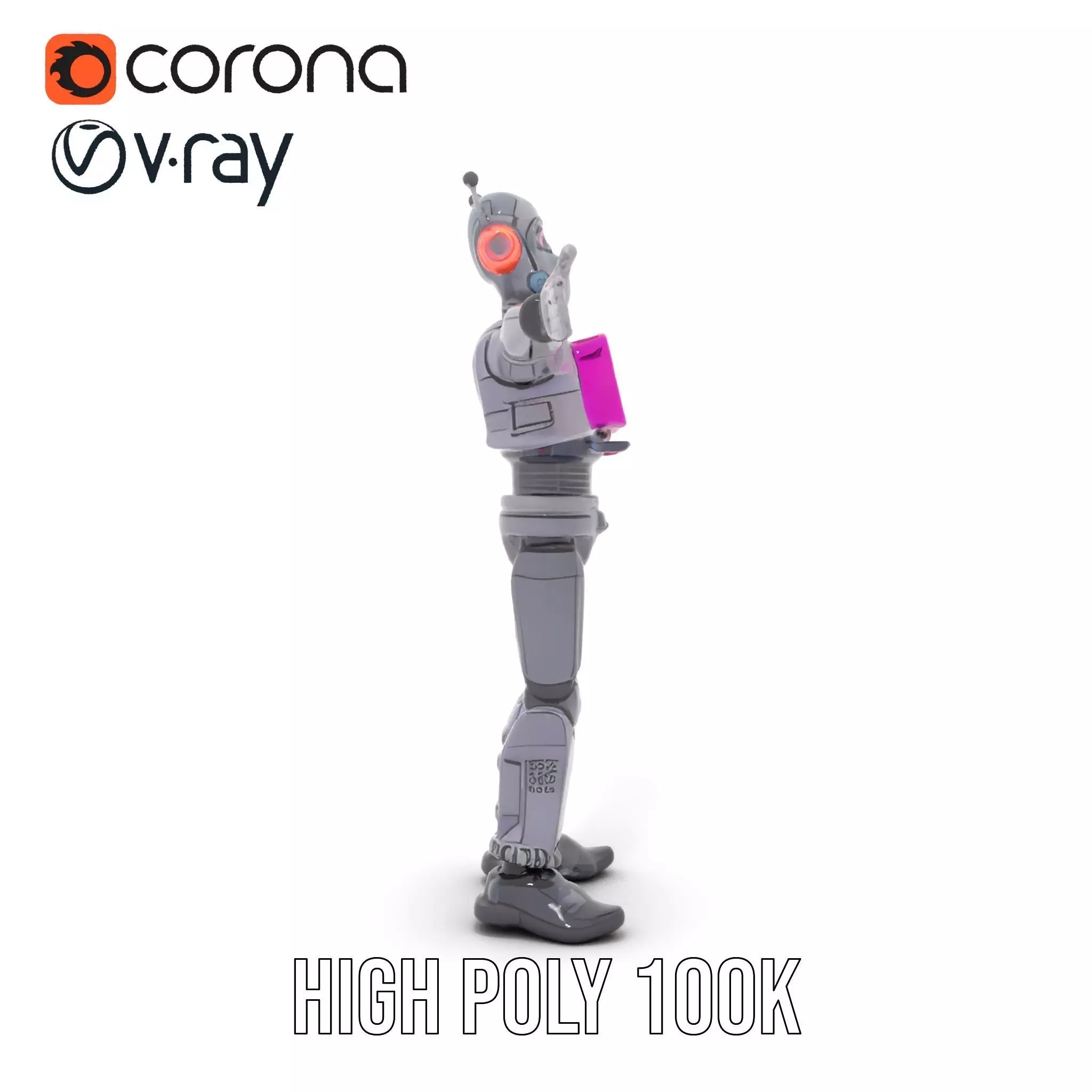 Futuristic Robot model pack Low-poly 3D model_30