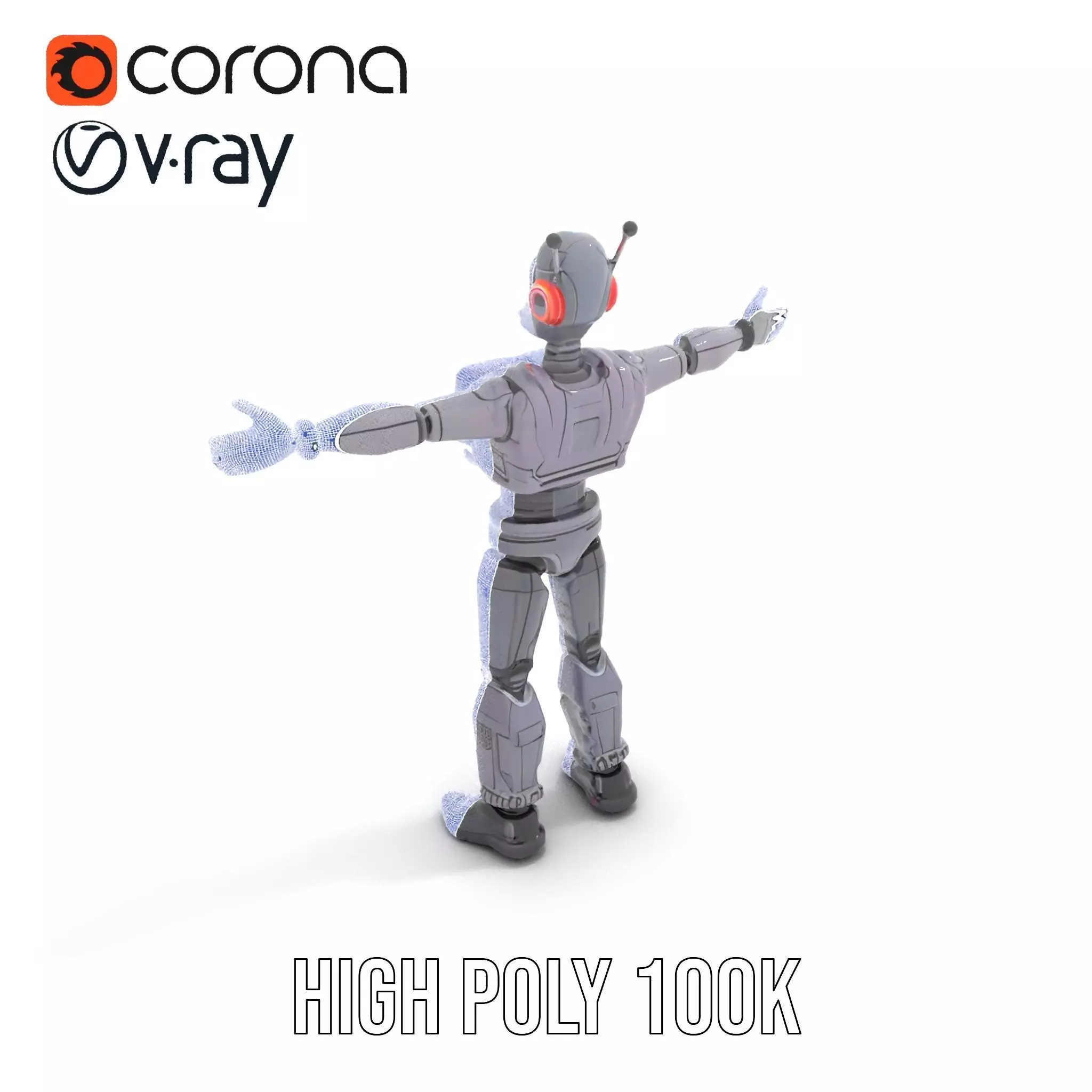 Futuristic Robot model pack Low-poly 3D model_33