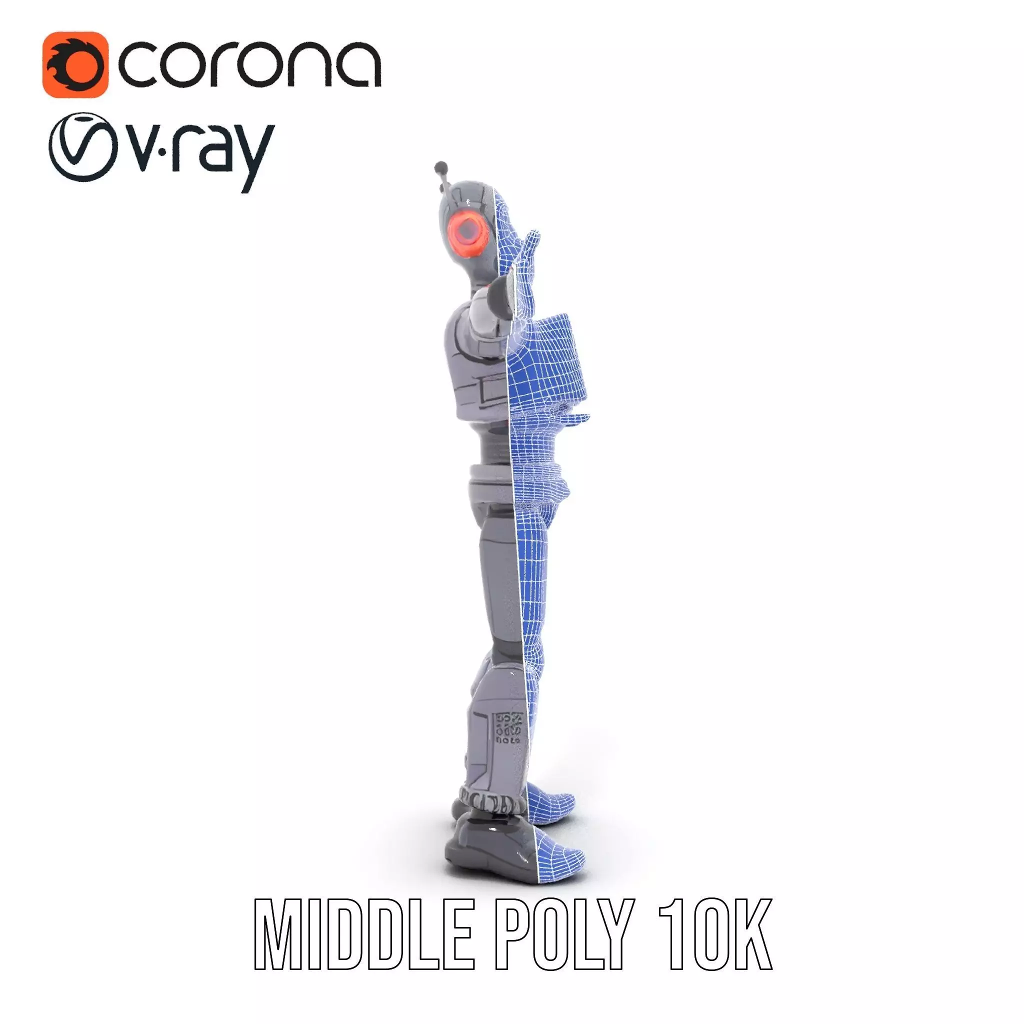 Futuristic Robot model pack Low-poly 3D model_25
