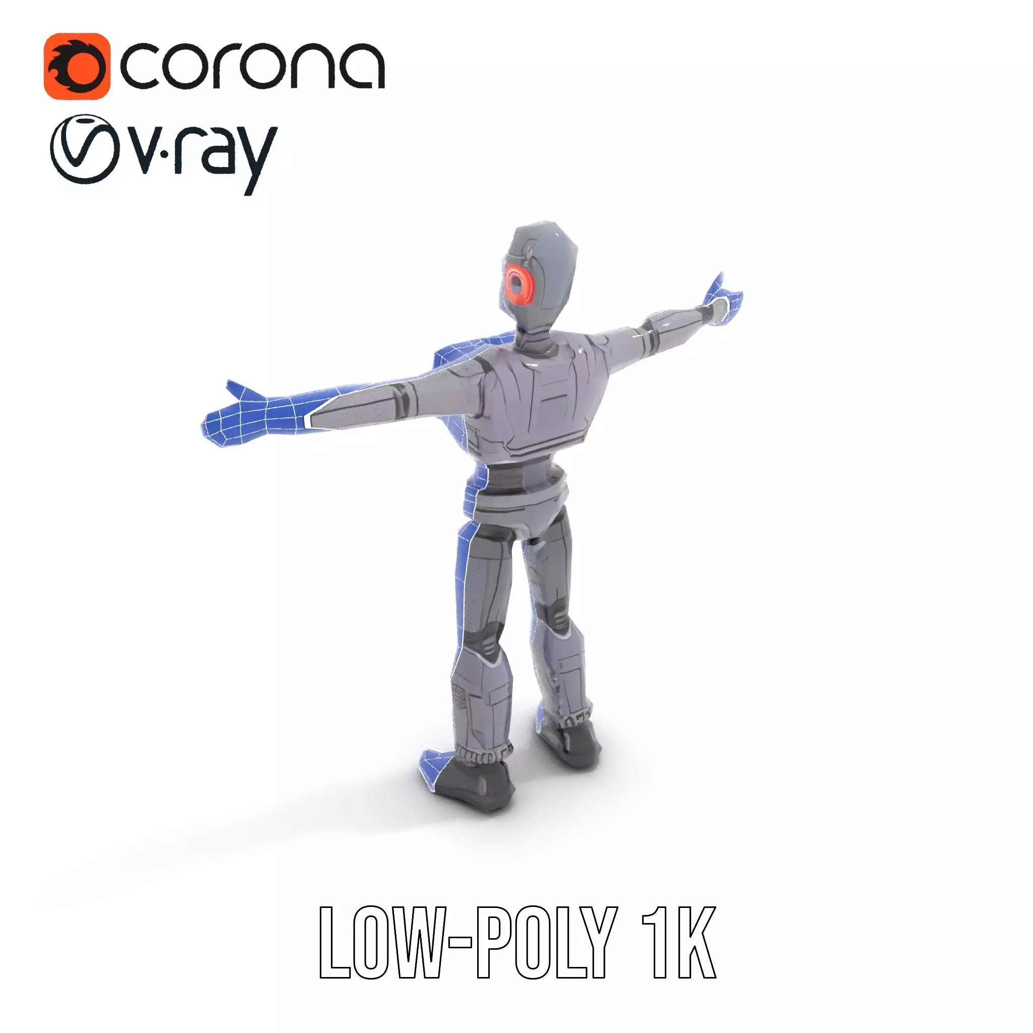 Futuristic Robot model pack Low-poly 3D model_26