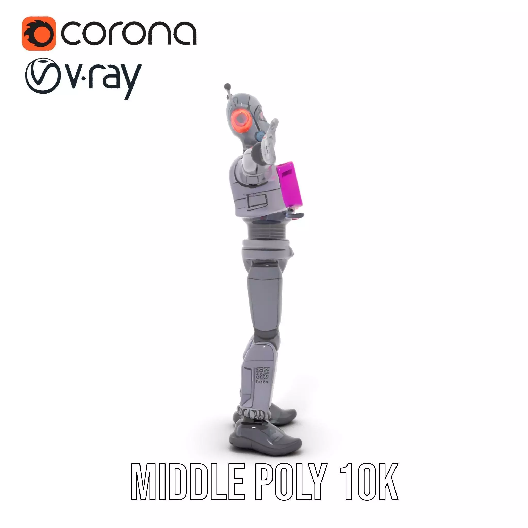 Futuristic Robot model pack Low-poly 3D model_19