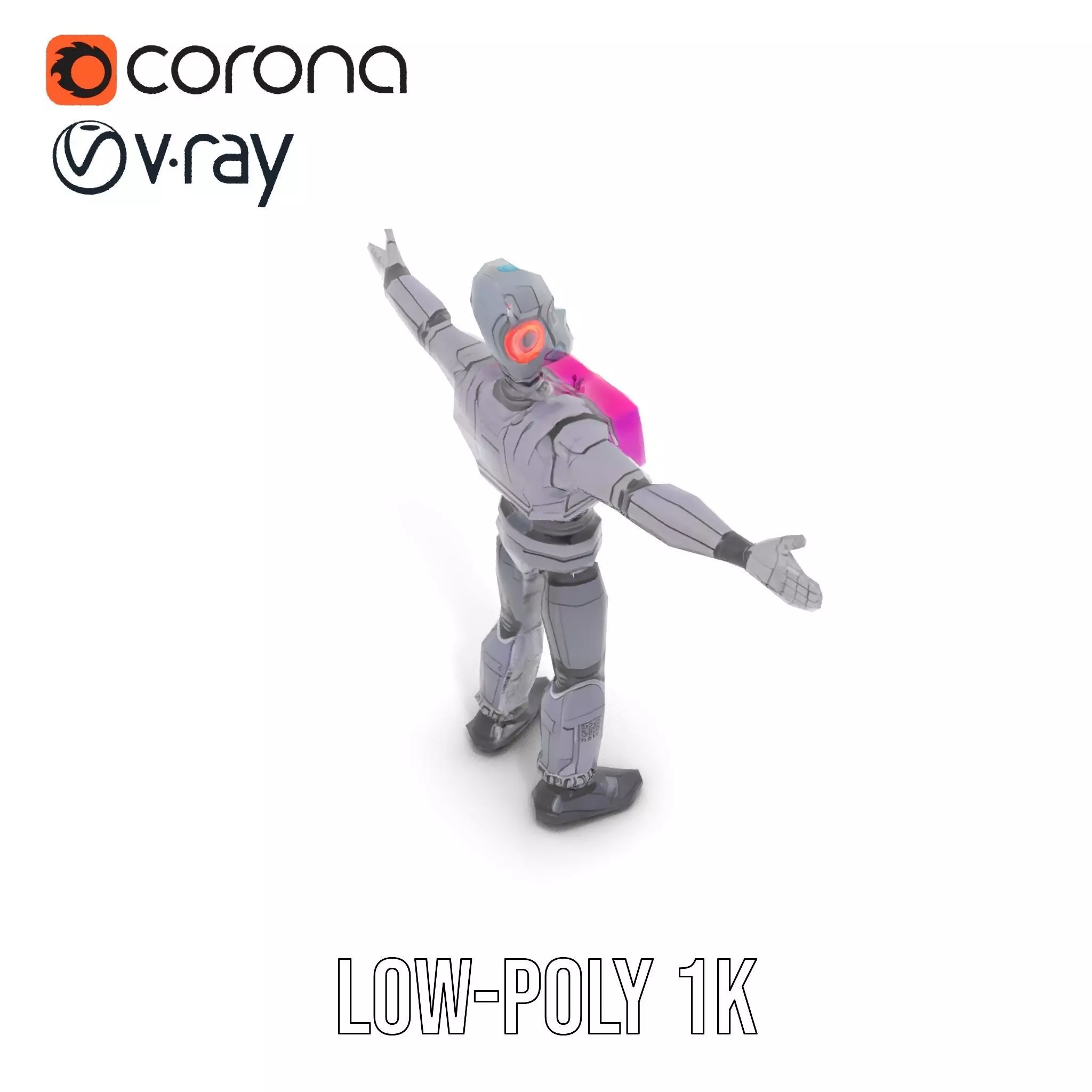 Futuristic Robot model pack Low-poly 3D model_17