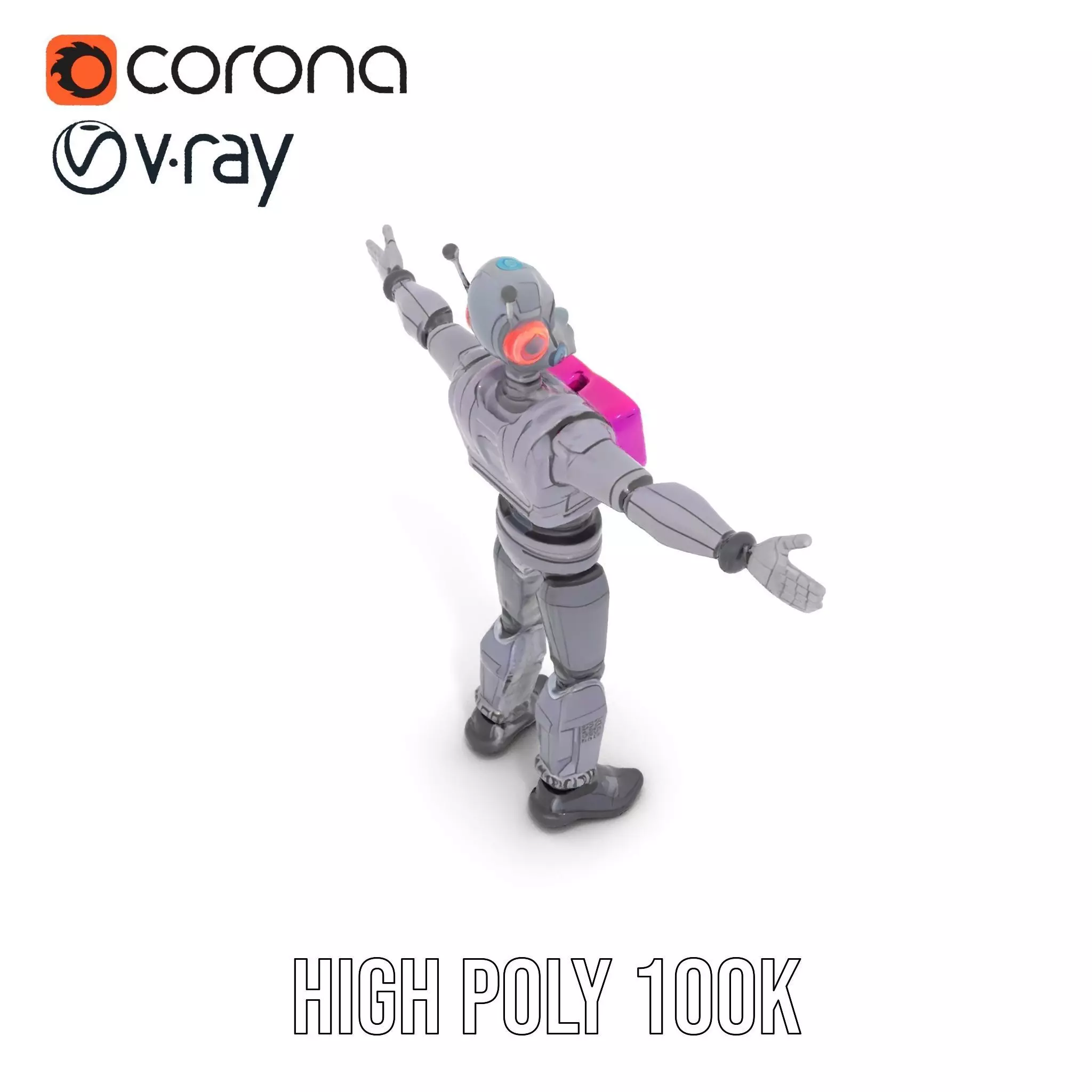 Futuristic Robot model pack Low-poly 3D model_18