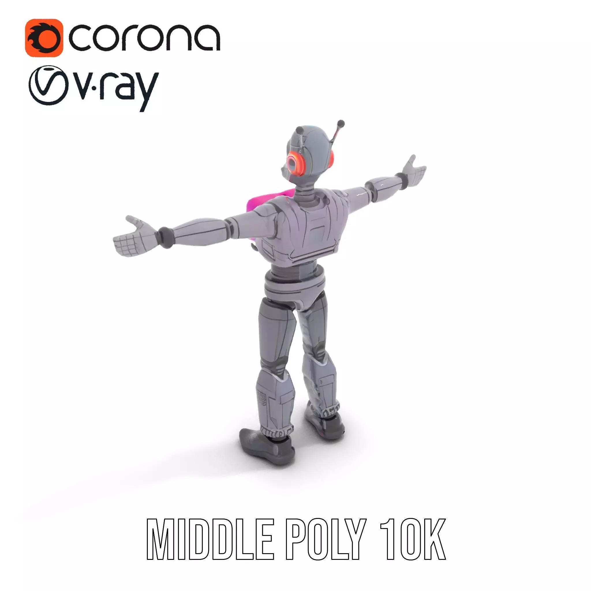 Futuristic Robot model pack Low-poly 3D model_7