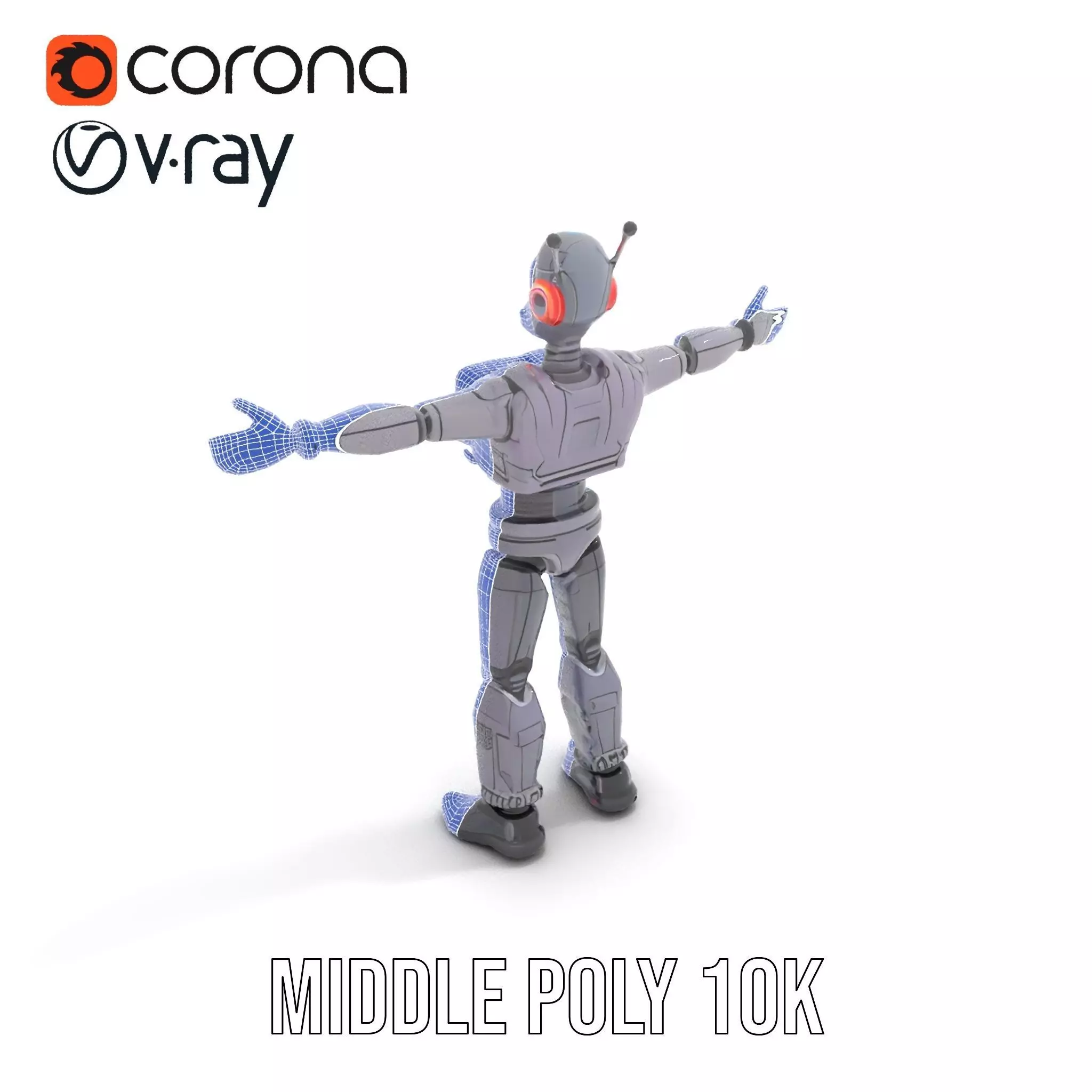 Futuristic Robot model pack Low-poly 3D model_31