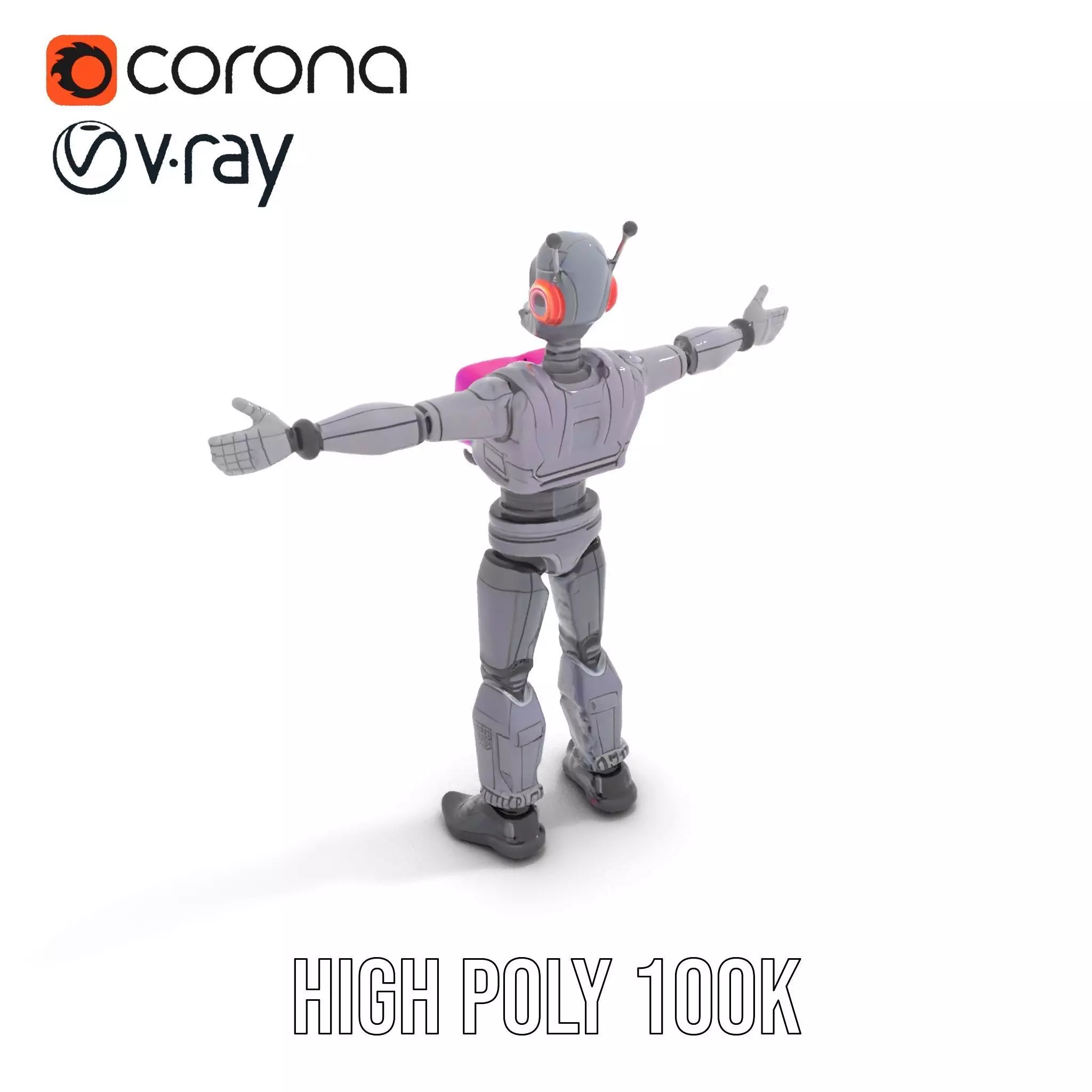 Futuristic Robot model pack Low-poly 3D model_12