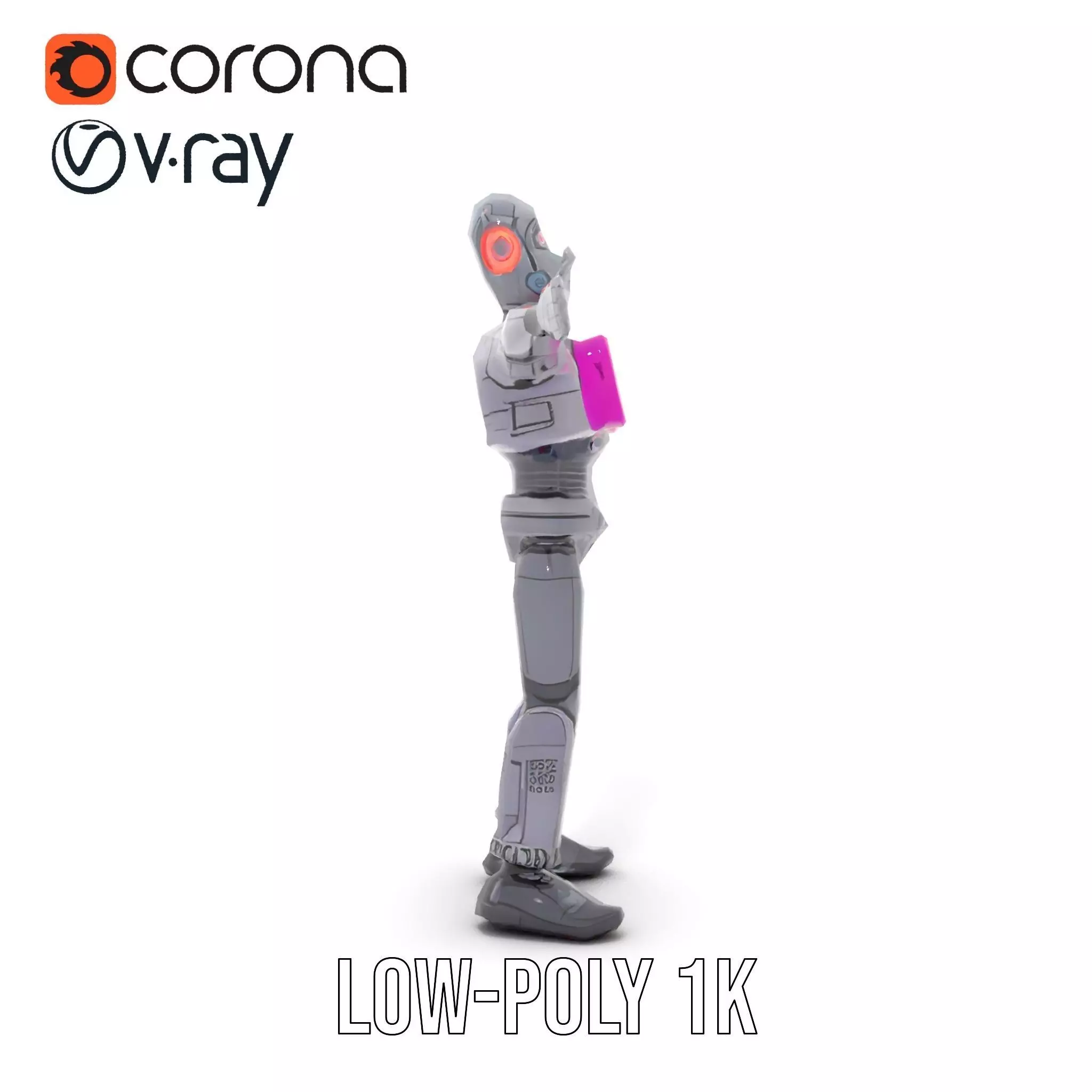 Futuristic Robot model pack Low-poly 3D model_9