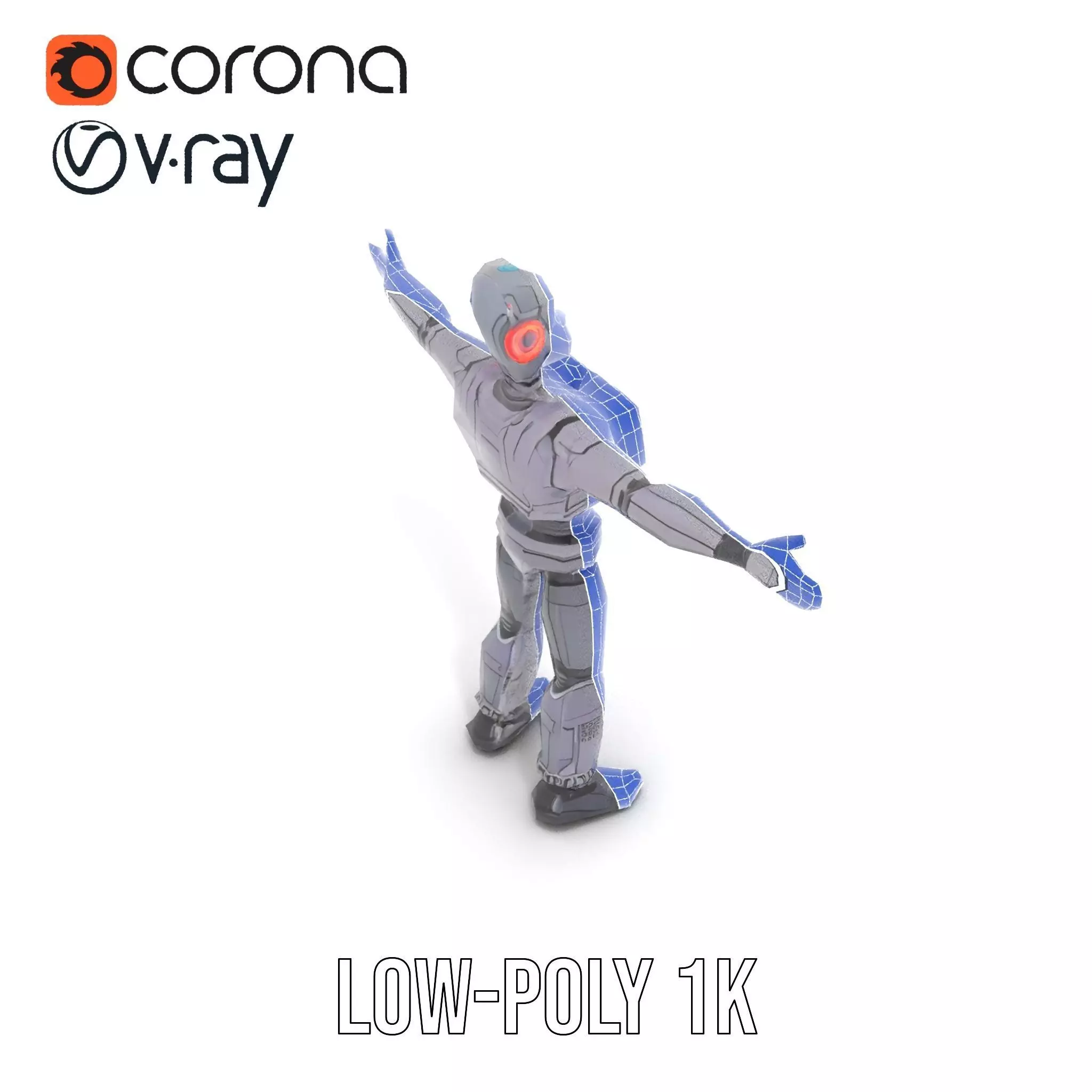 Futuristic Robot model pack Low-poly 3D model_29