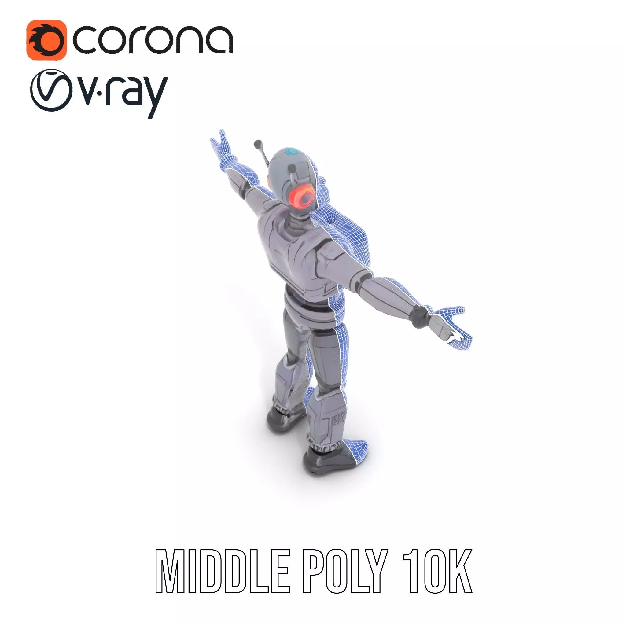 Futuristic Robot model pack Low-poly 3D model_16