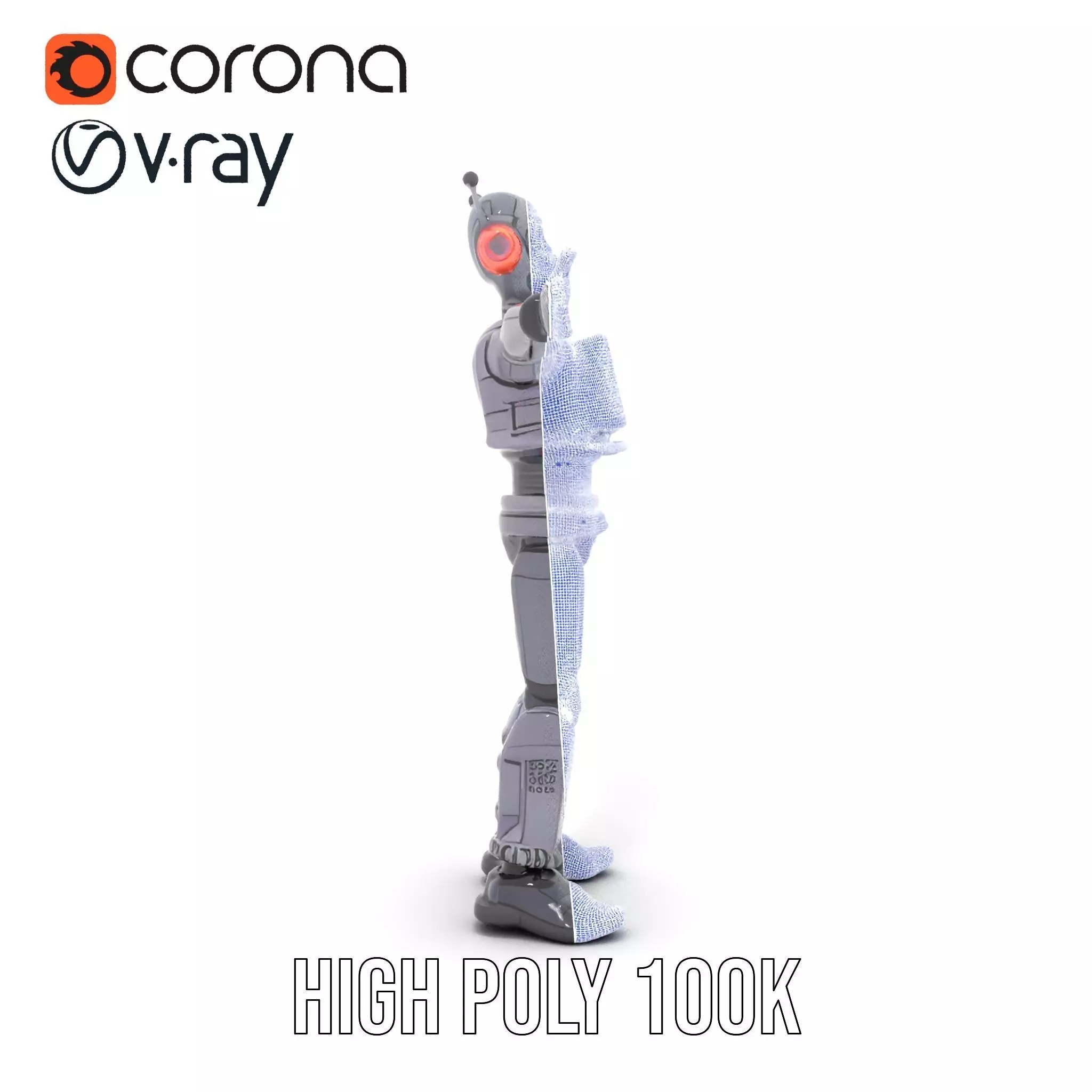 Futuristic Robot model pack Low-poly 3D model_24