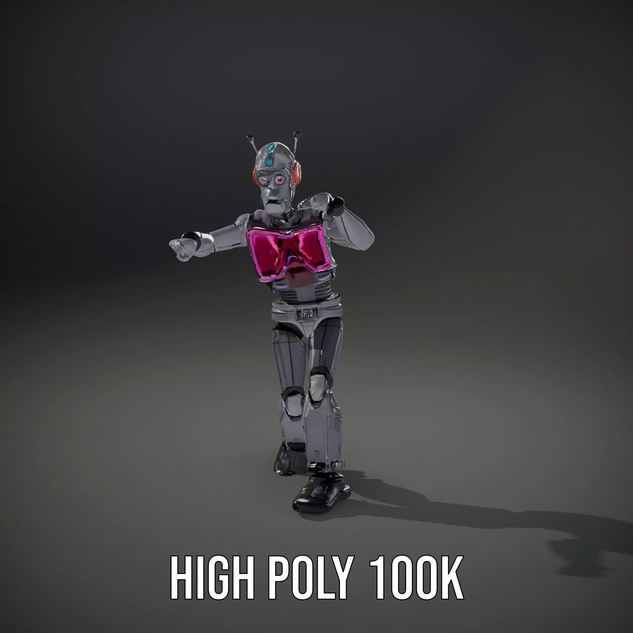 Futuristic Robot model pack Low-poly 3D model_34