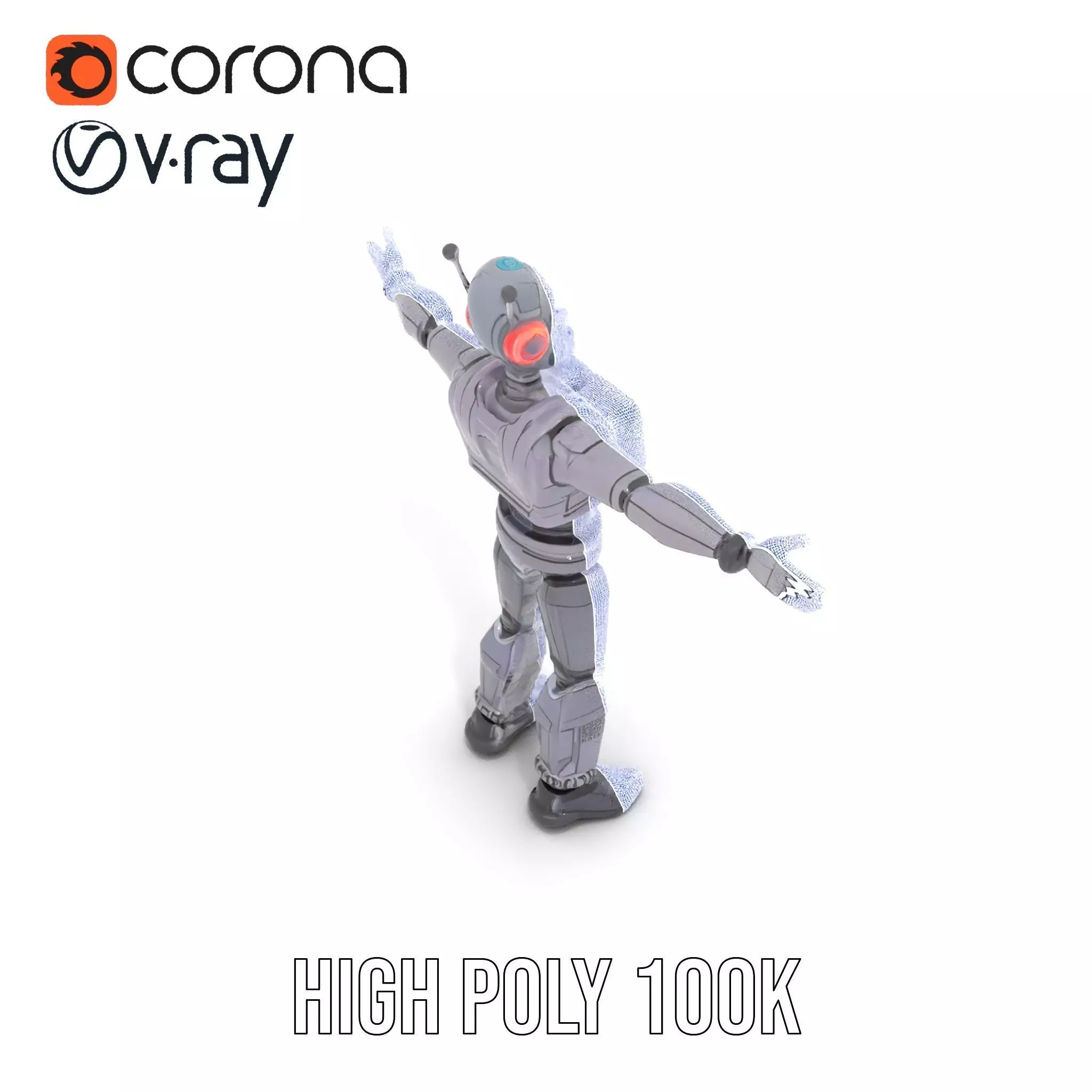 Futuristic Robot model pack Low-poly 3D model_27