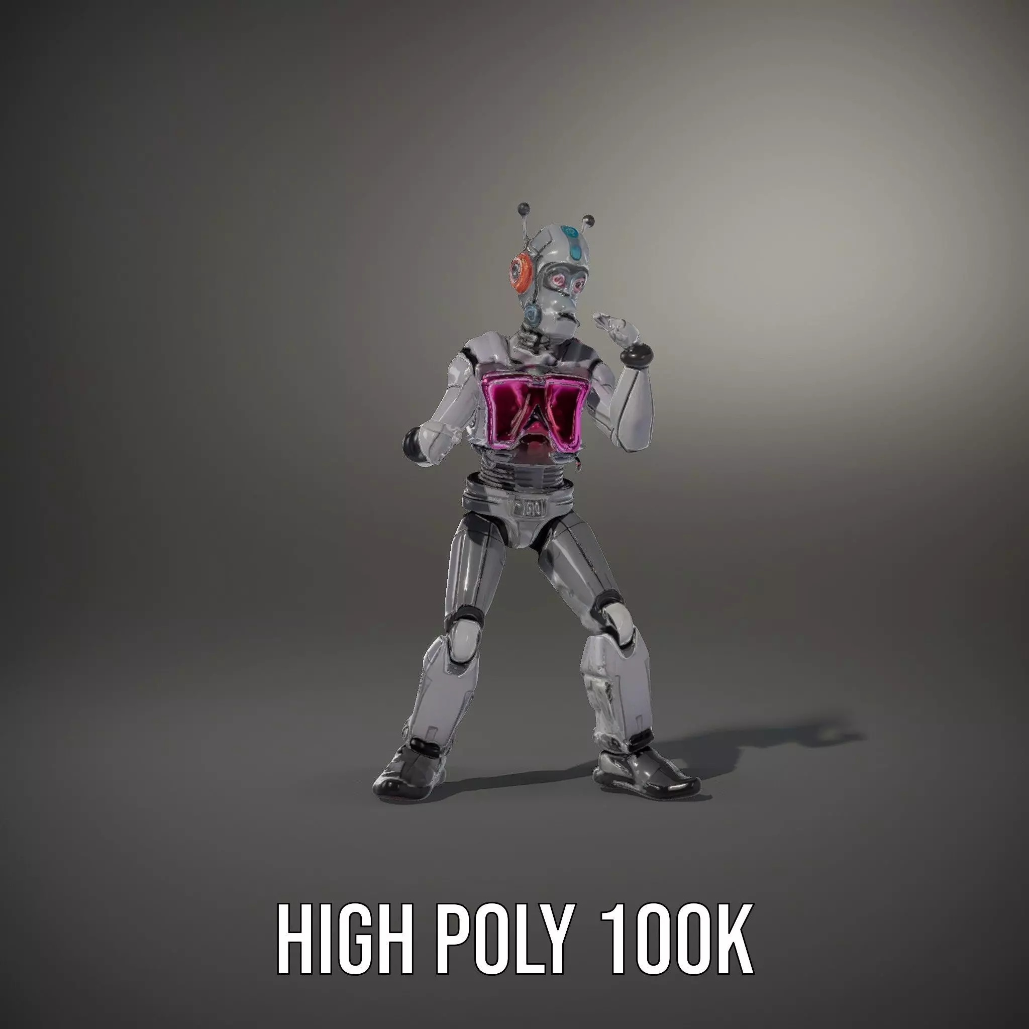 Futuristic Robot model pack Low-poly 3D model_35