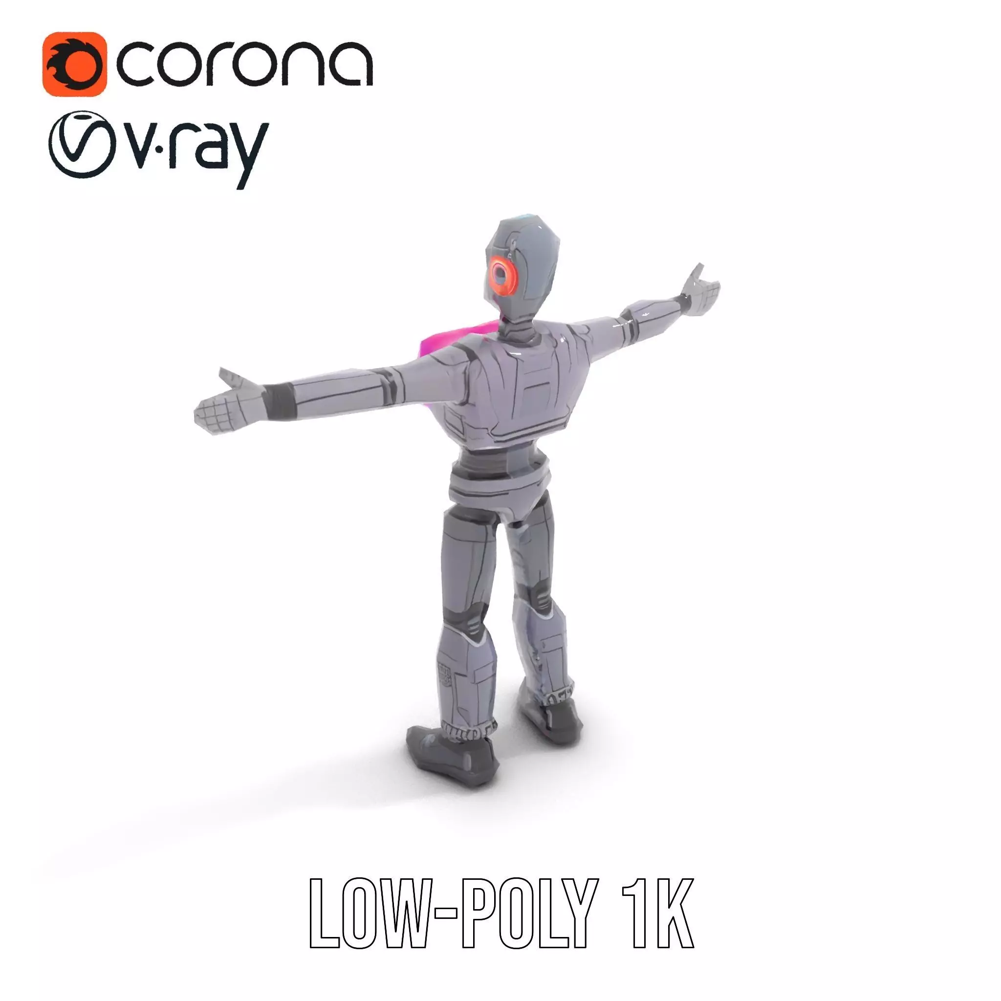 Futuristic Robot model pack Low-poly 3D model_8