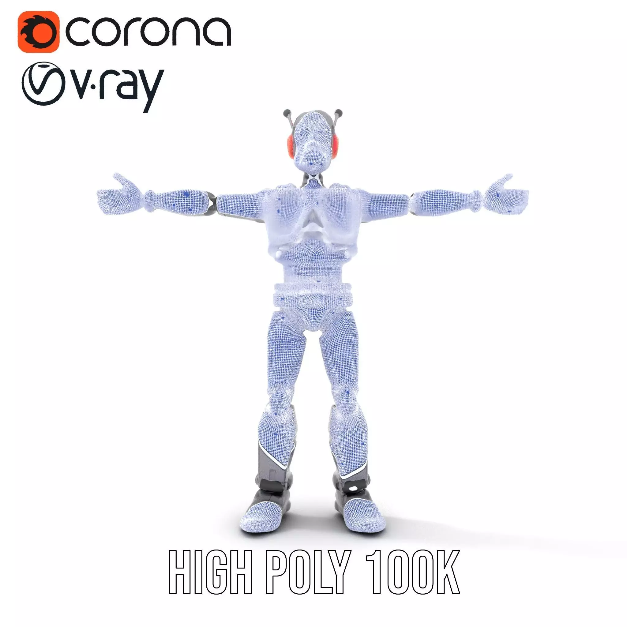 Futuristic Robot model pack Low-poly 3D model_21