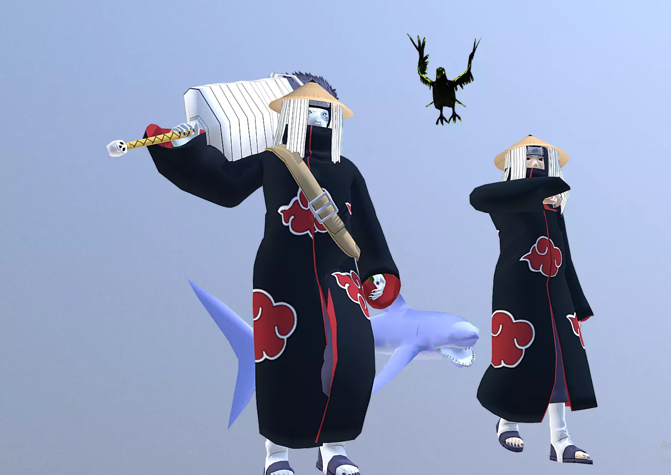 HITATCHI and KISAME raven-sharks animated FBX 3D model_0