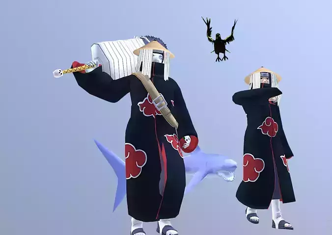 HITATCHI and KISAME raven-sharks  animated   FBX