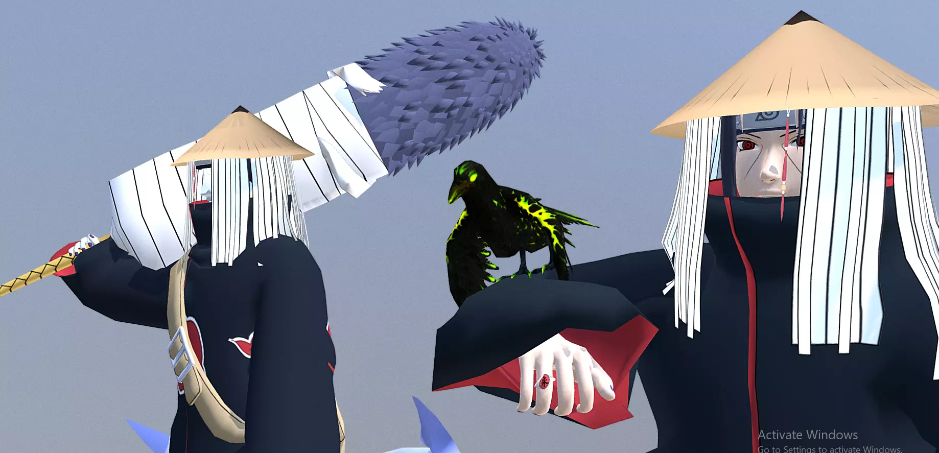 HITATCHI and KISAME raven-sharks animated FBX 3D model_2