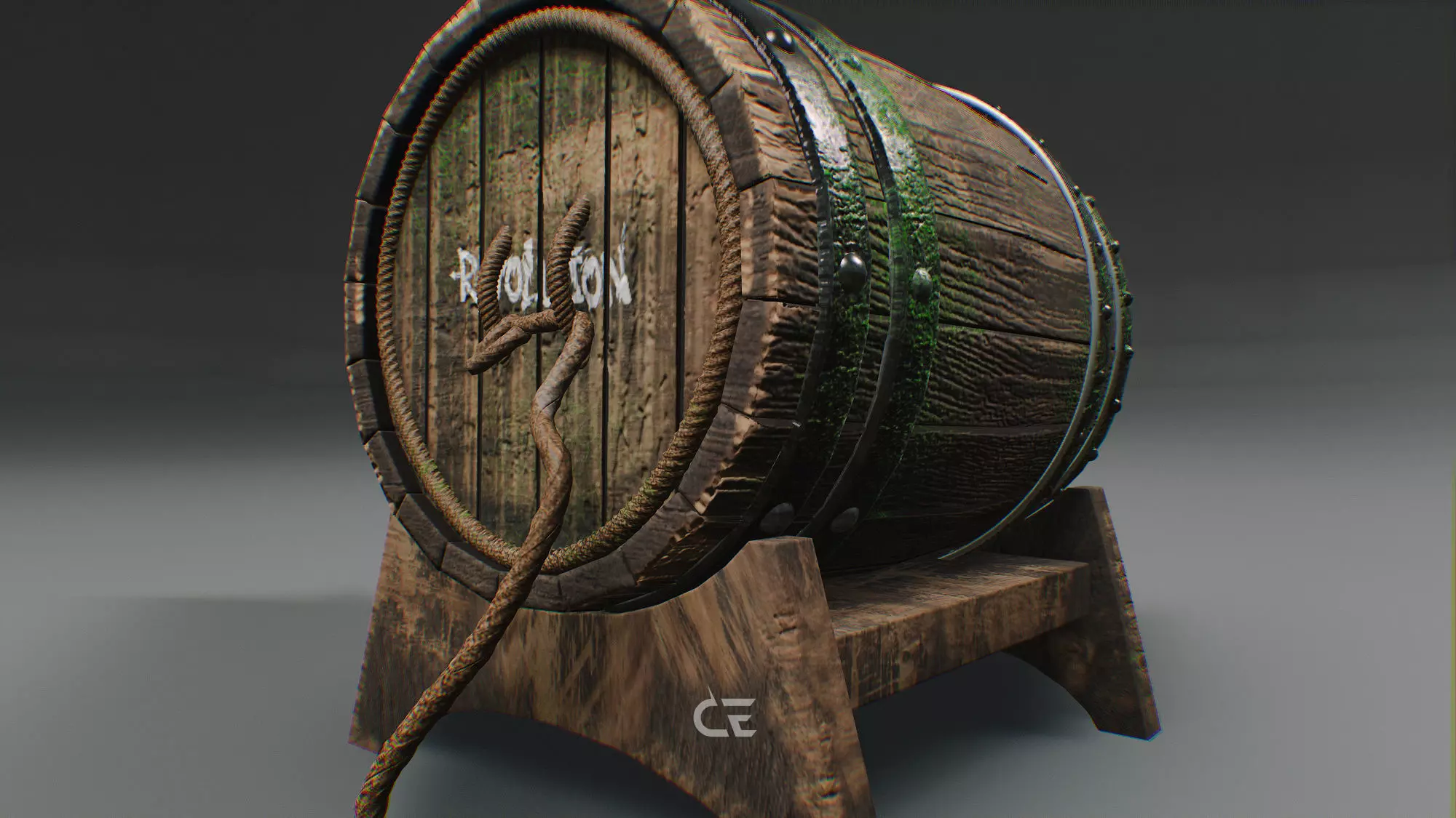 BARREL 3D GAME READY Low-poly 3D model_2