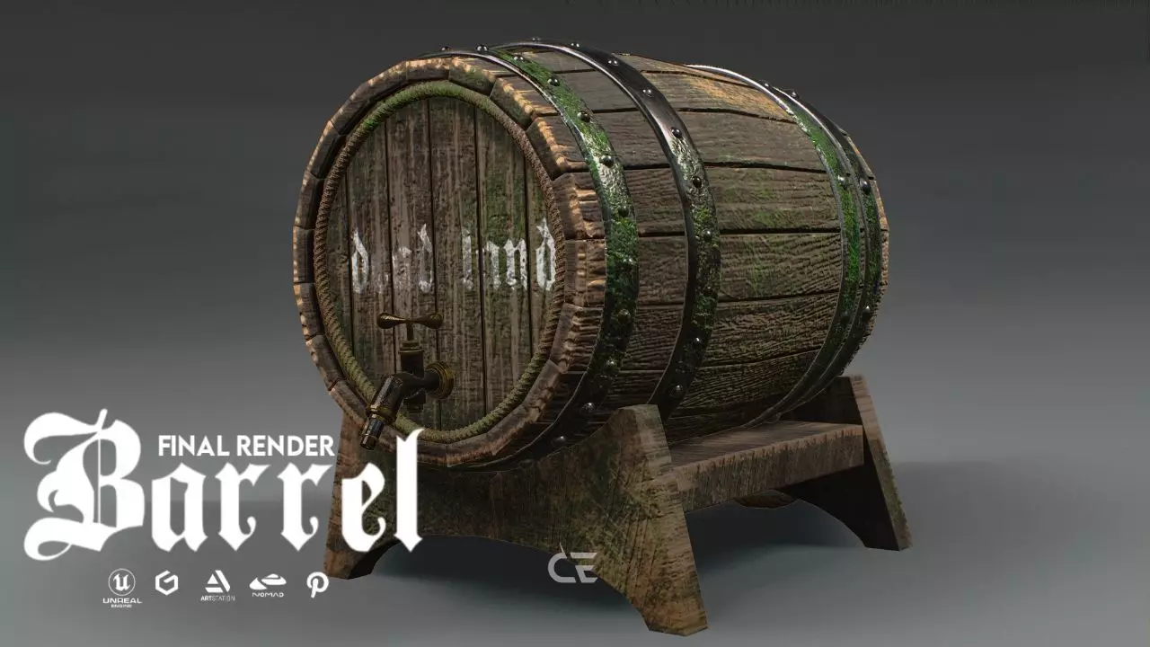 BARREL 3D GAME READY Low-poly 3D model_10
