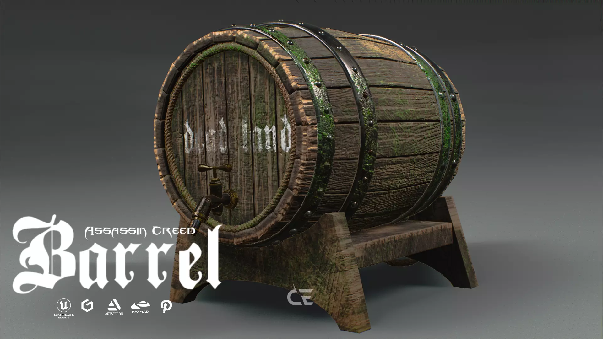BARREL 3D GAME READY Low-poly 3D model_0