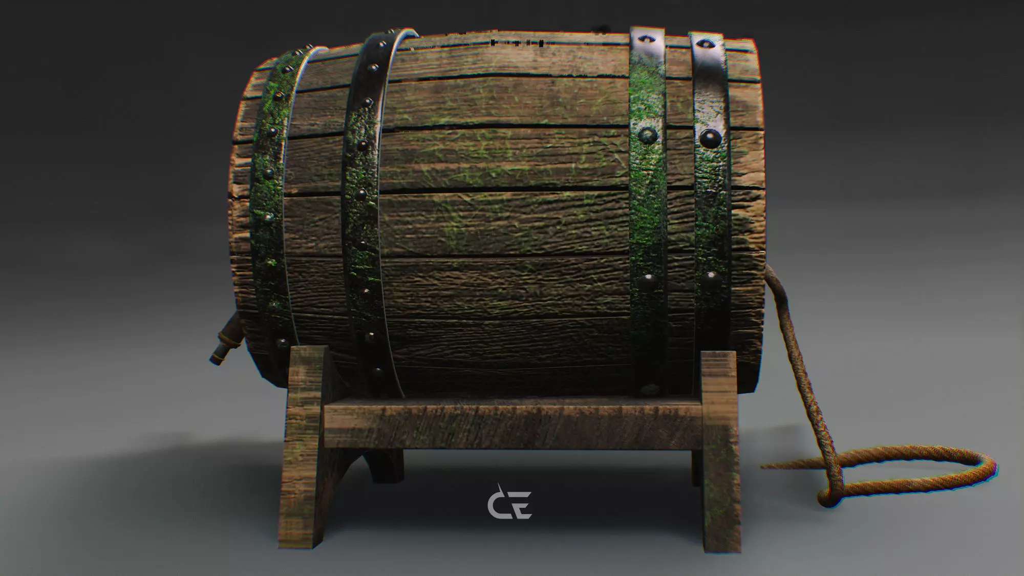 BARREL 3D GAME READY Low-poly 3D model_1