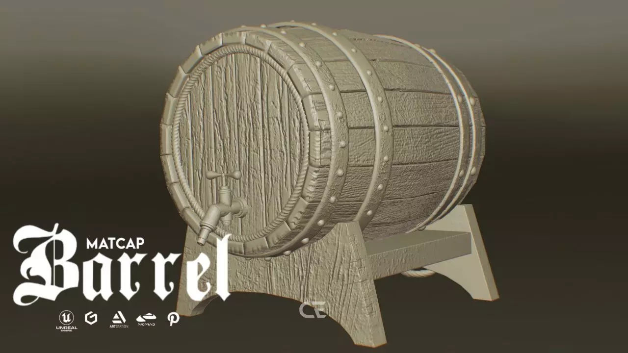 BARREL 3D GAME READY Low-poly 3D model_8