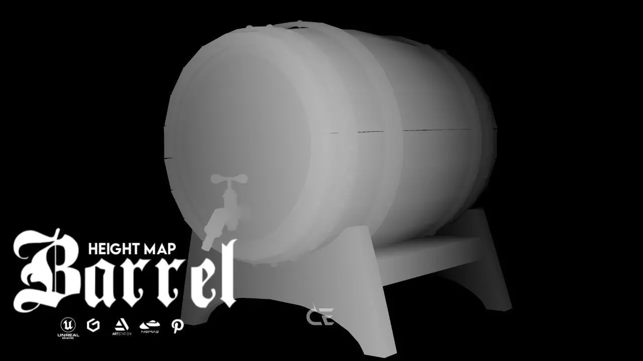 BARREL 3D GAME READY Low-poly 3D model_7