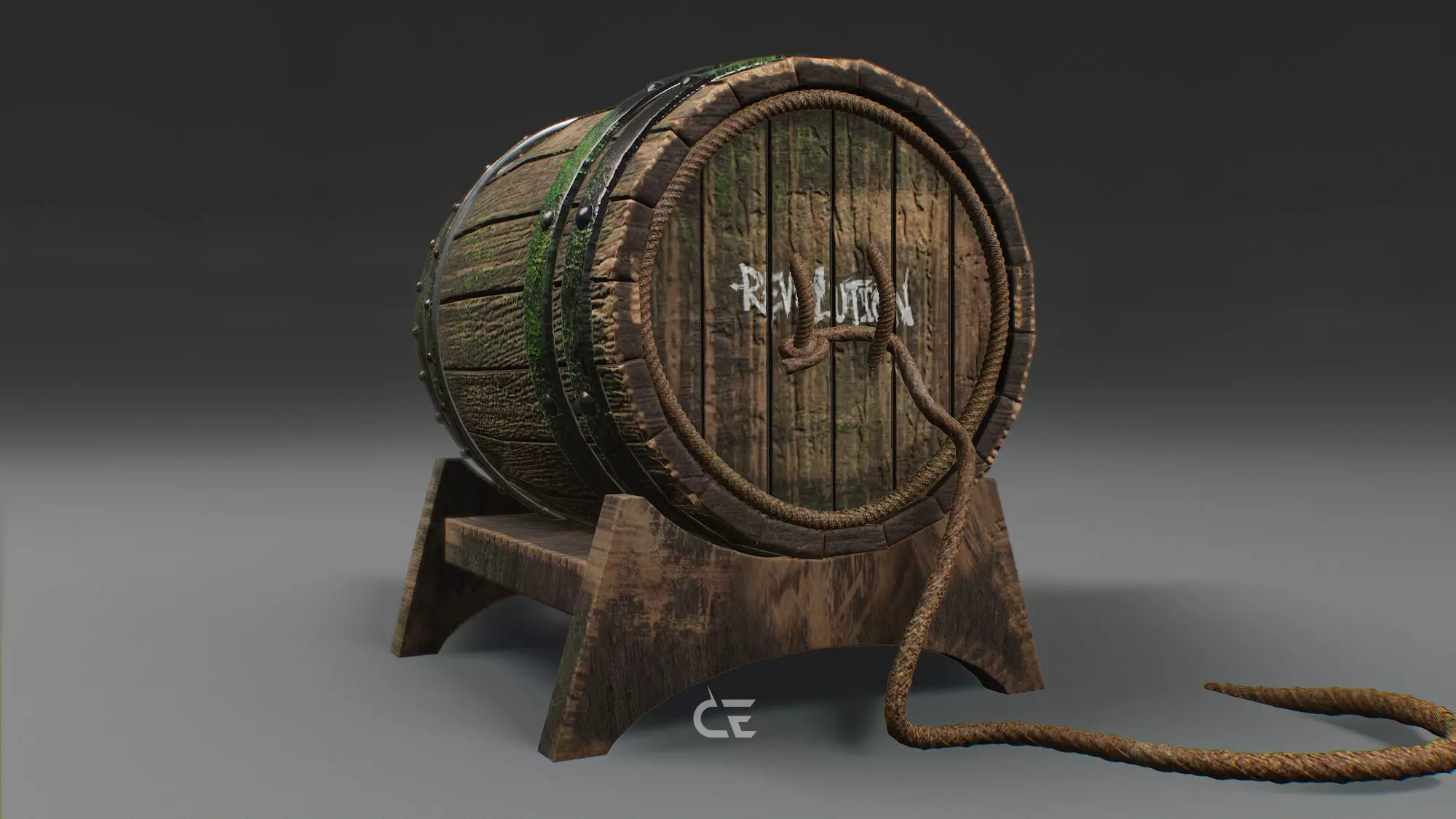 BARREL 3D GAME READY Low-poly 3D model_3