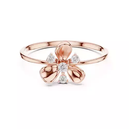 Round Cut Diamond Floral Engagement Wedding Ring 3DM STL Video