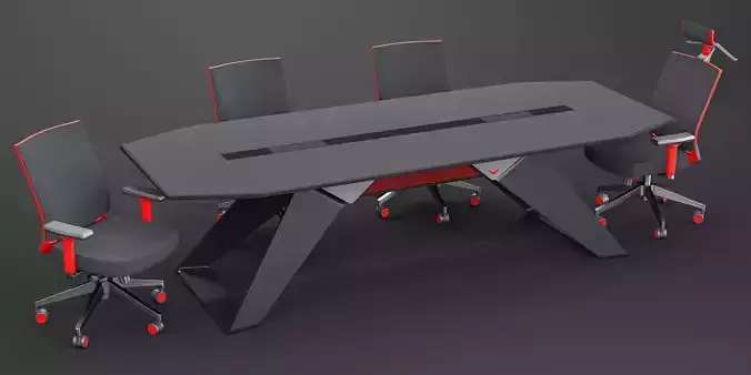 Hiworc Guillotine Meeting Table and Alpha Chair