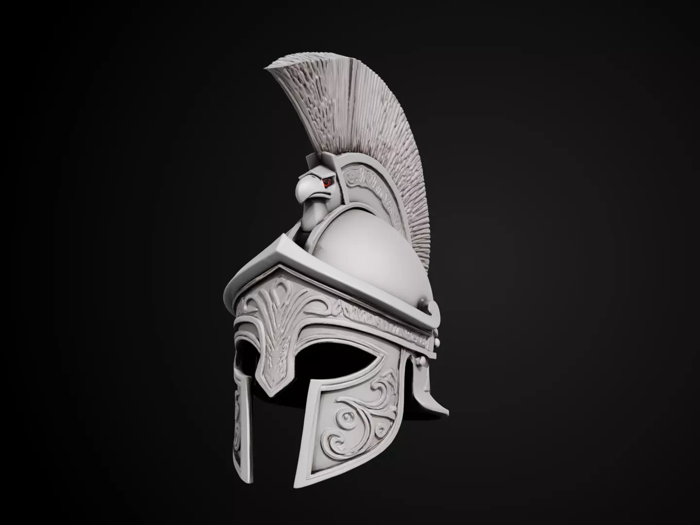 Stylized Gladiator Helmet - Eagle Crest 3D print model_11