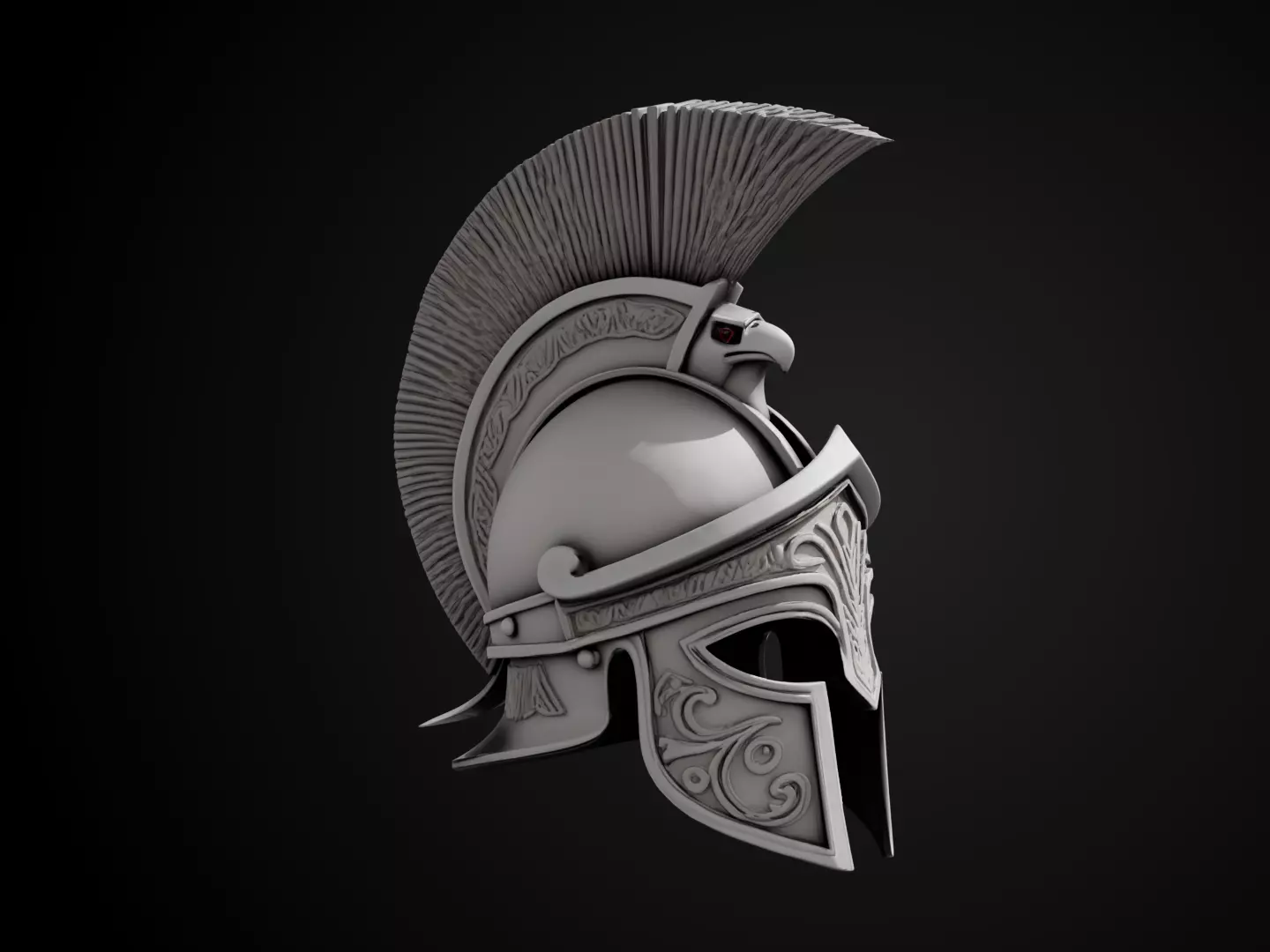 Stylized Gladiator Helmet - Eagle Crest 3D print model_2