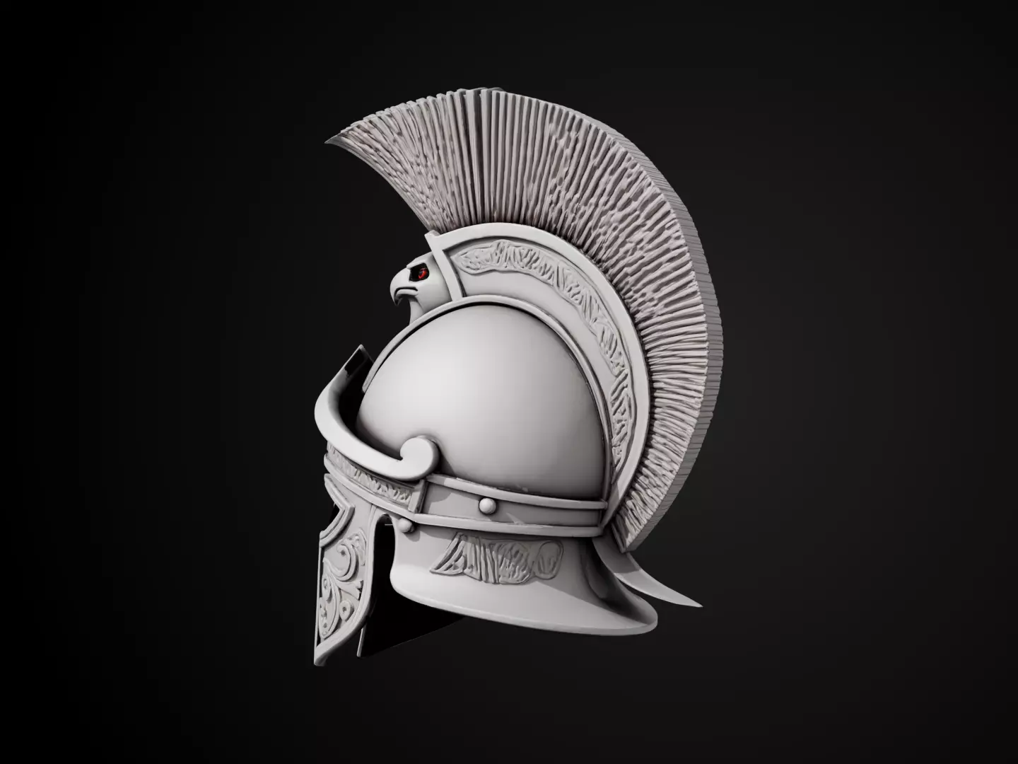 Stylized Gladiator Helmet - Eagle Crest 3D print model_8