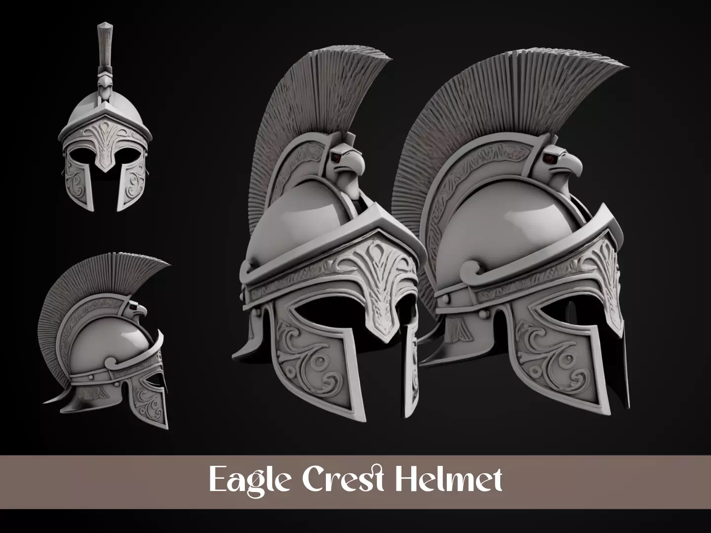 Stylized Gladiator Helmet - Eagle Crest 3D print model_0