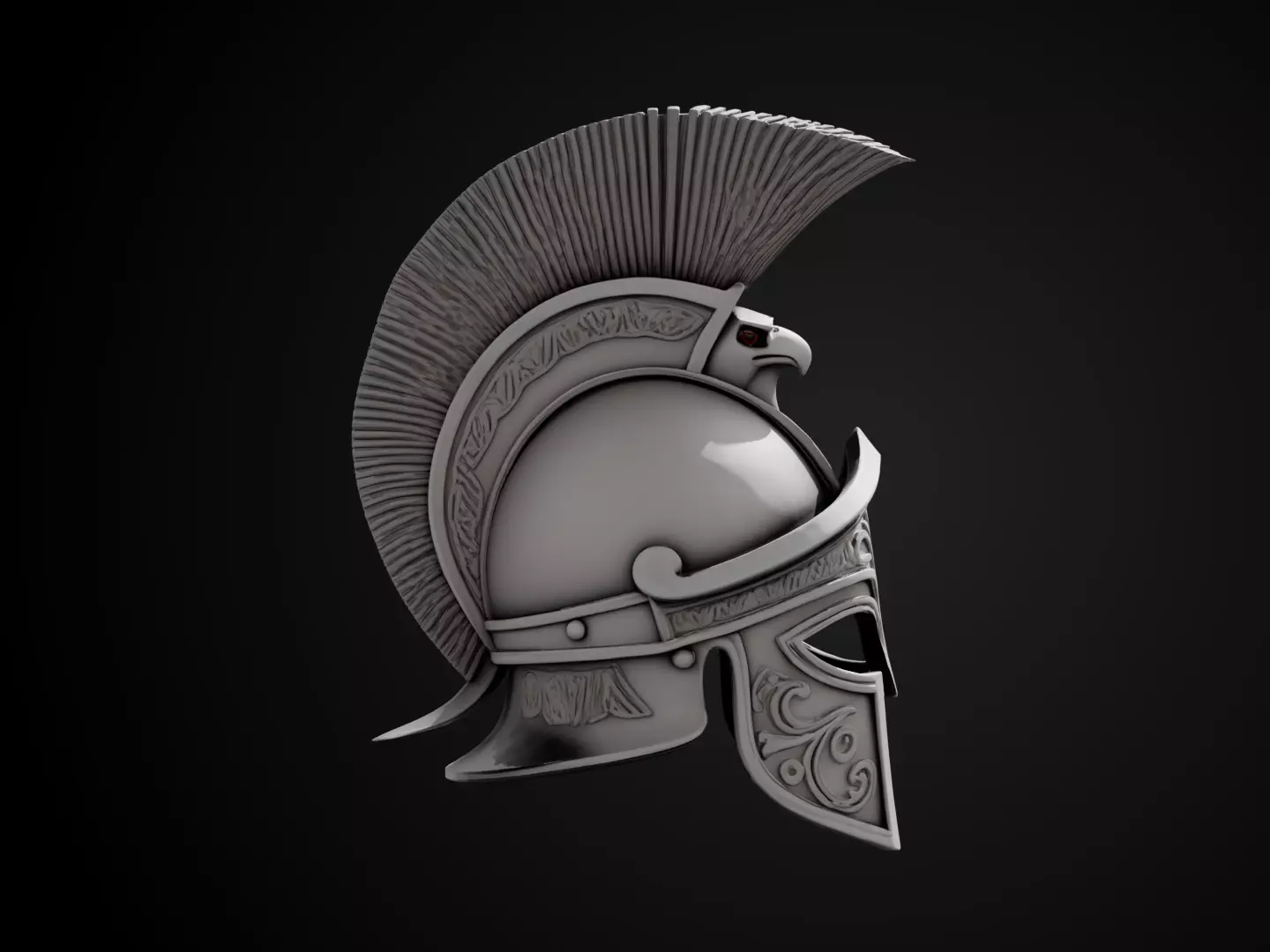 Stylized Gladiator Helmet - Eagle Crest 3D print model_3