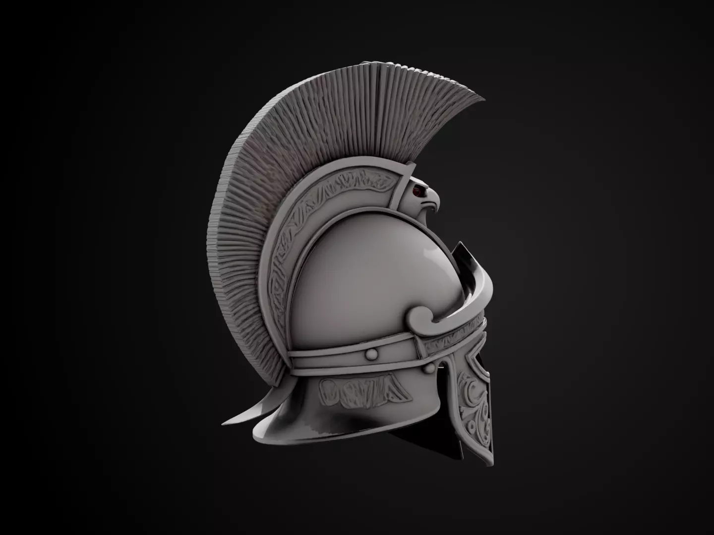 Stylized Gladiator Helmet - Eagle Crest 3D print model_4
