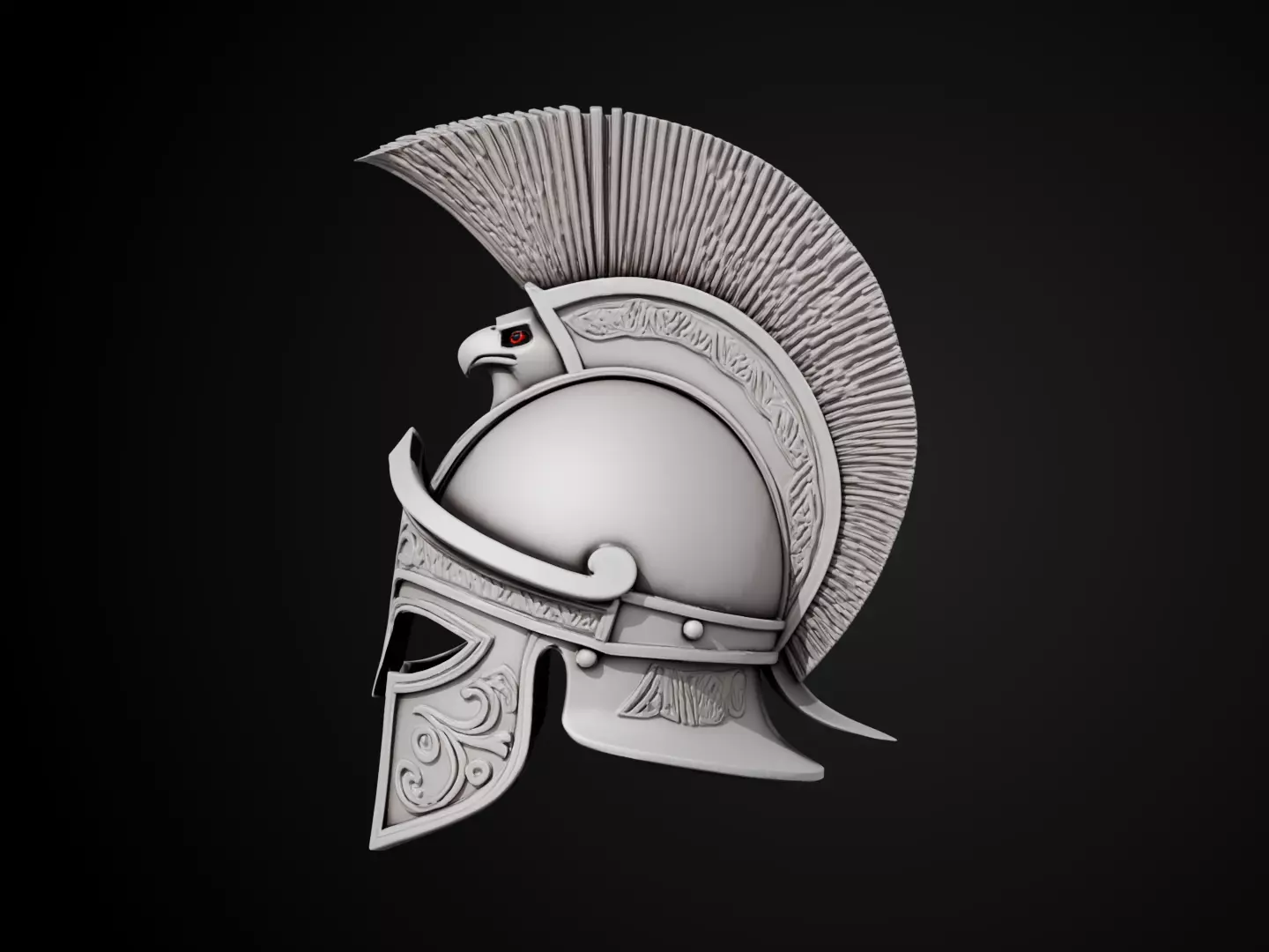 Stylized Gladiator Helmet - Eagle Crest 3D print model_9