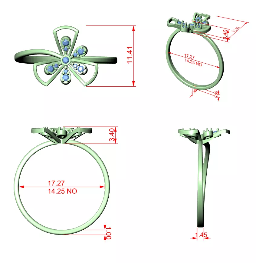 Round Cut Diamond Engagement Wedding Ring 3DM STL Video 3D print model_12