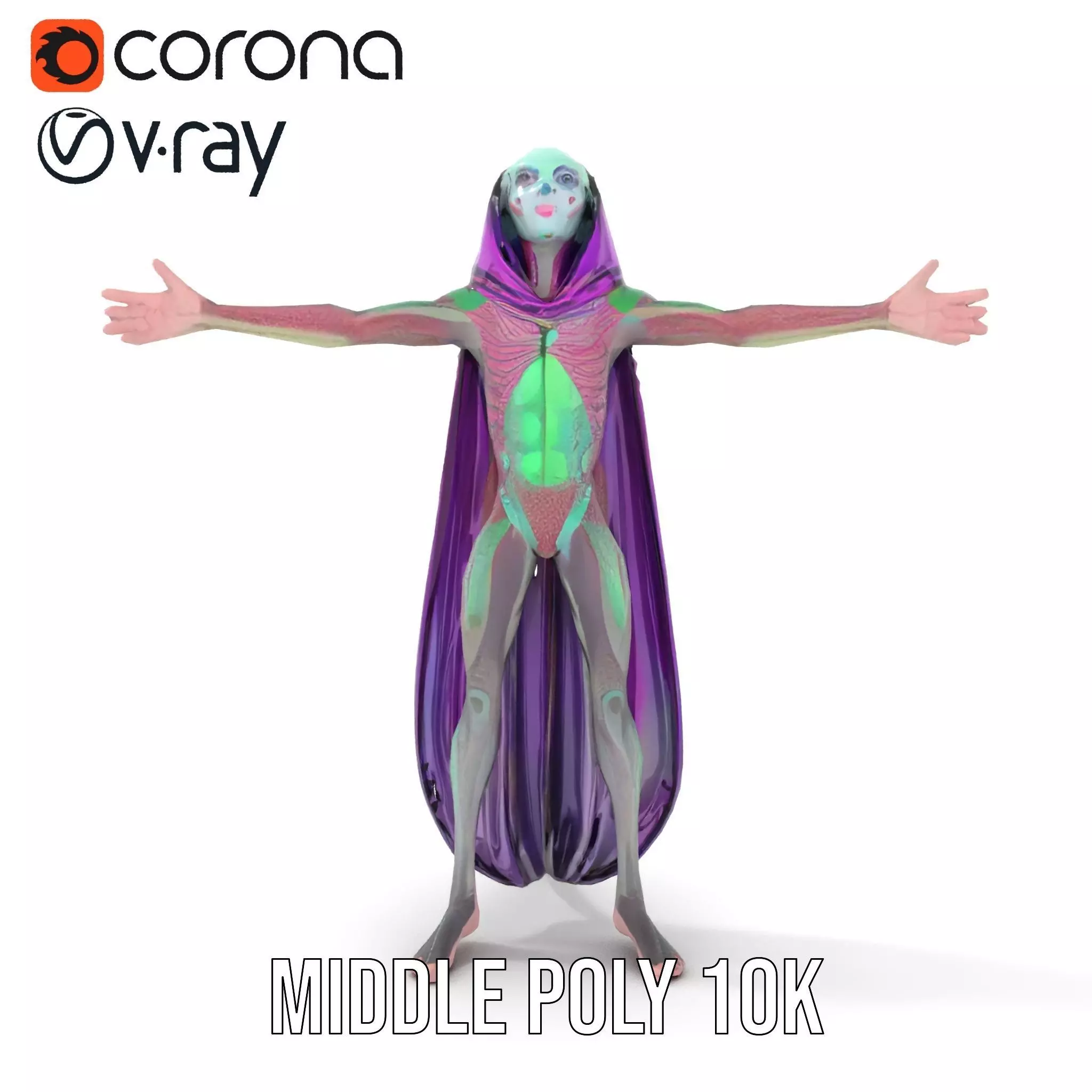 Alien Majestic Cloak model pack Low-poly 3D model_18