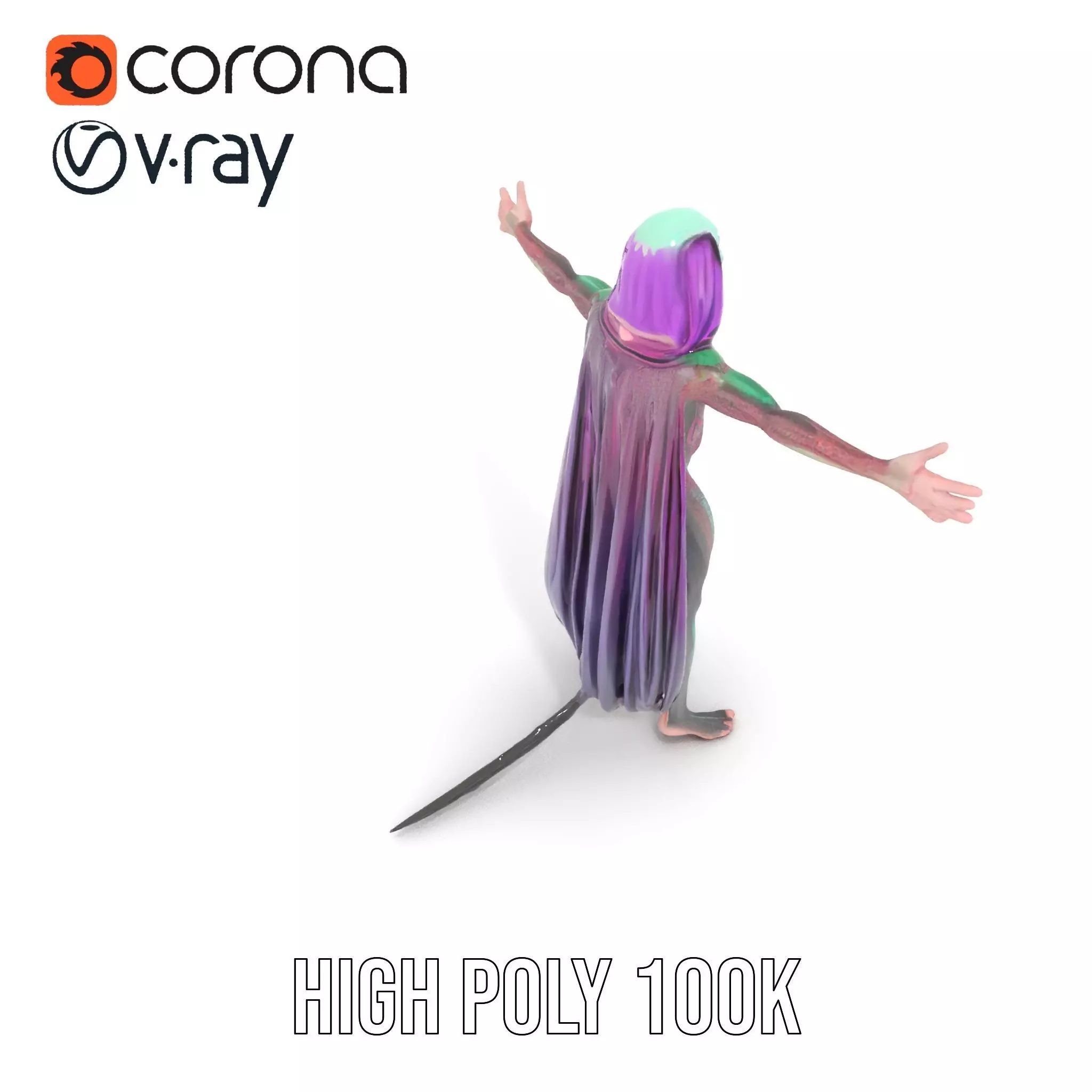 Alien Majestic Cloak model pack Low-poly 3D model_15