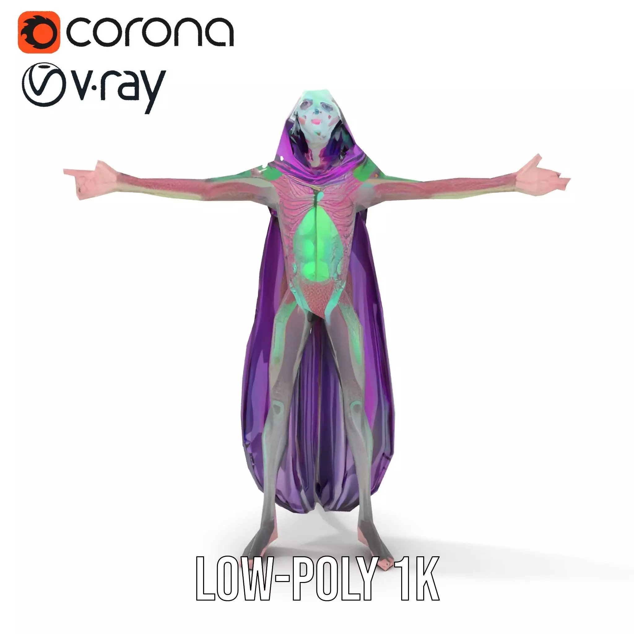 Alien Majestic Cloak model pack Low-poly 3D model_14