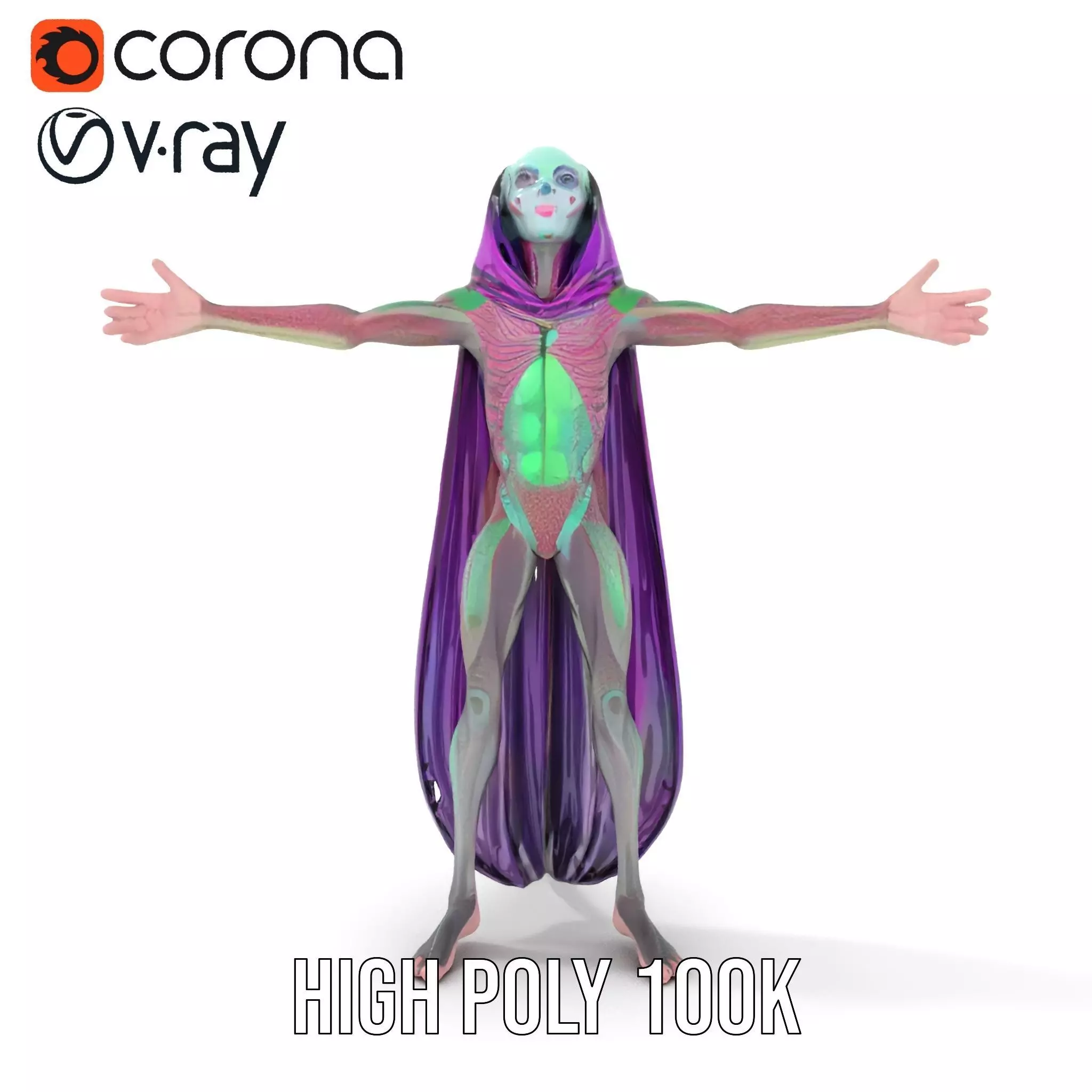 Alien Majestic Cloak model pack Low-poly 3D model_20